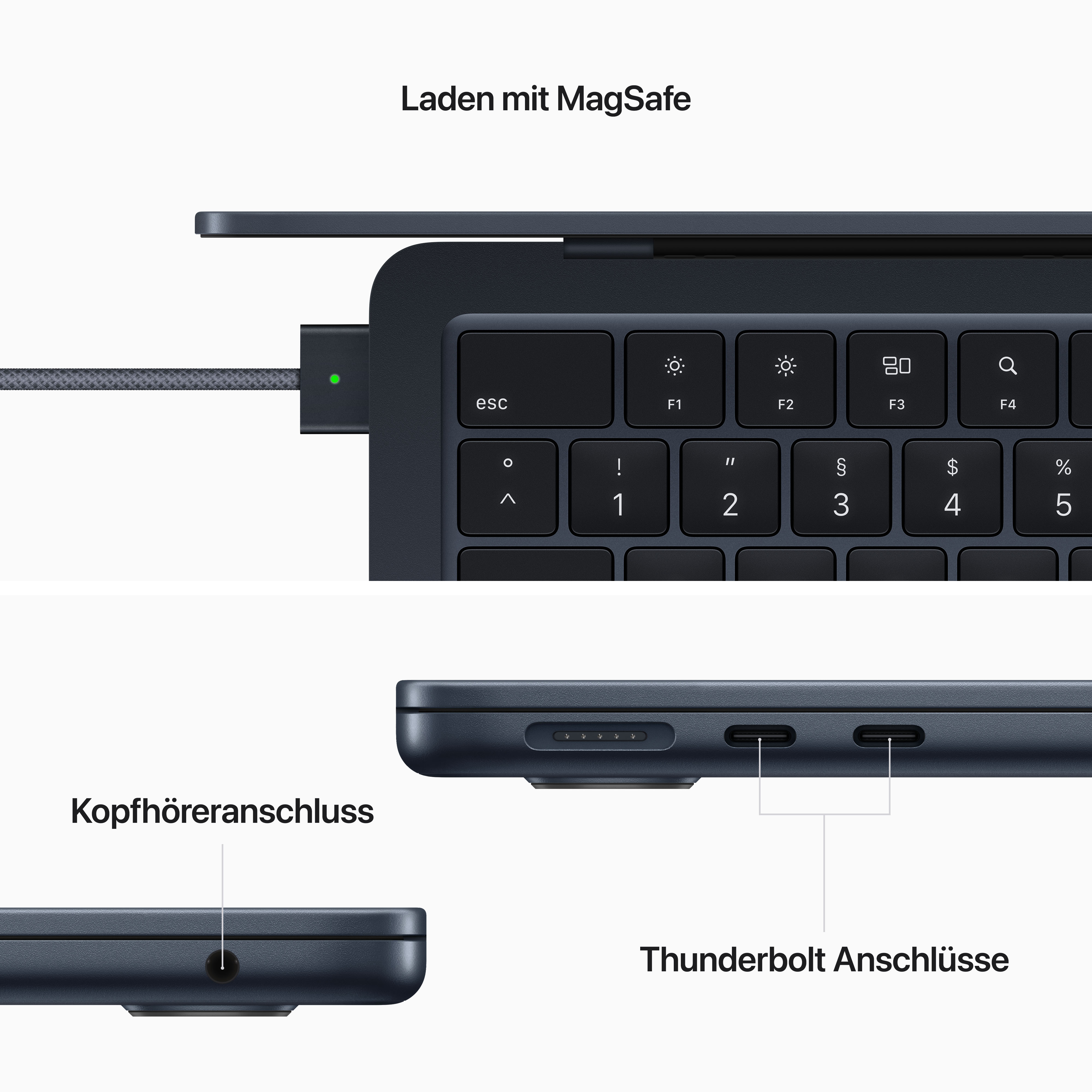 Apple - MacBook Air 13" 2024 | M3 8C CPU/10C GPU; Mitternacht