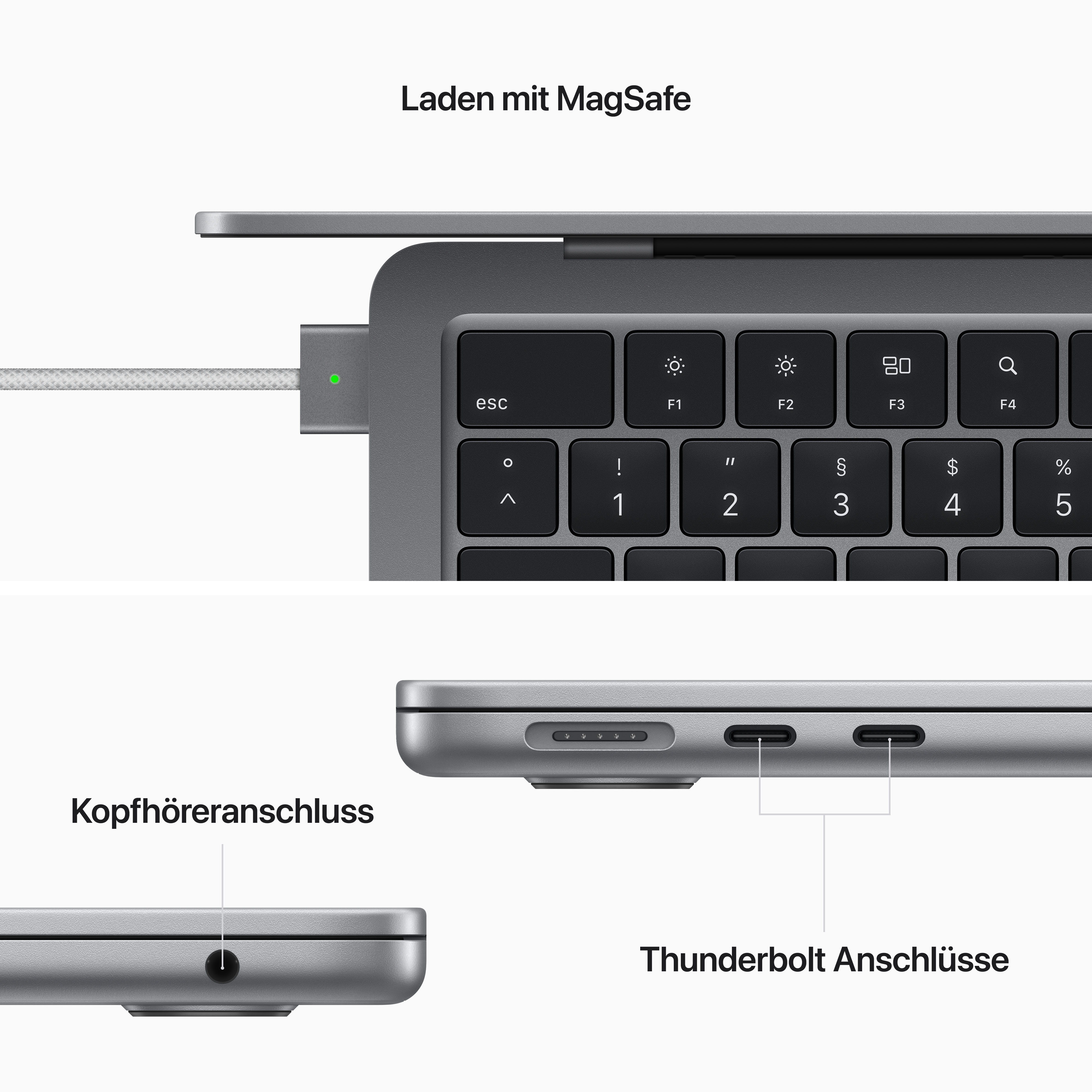 Apple - MacBook Air 13" 2024 | M3 8C CPU/8C GPU; Space Grau