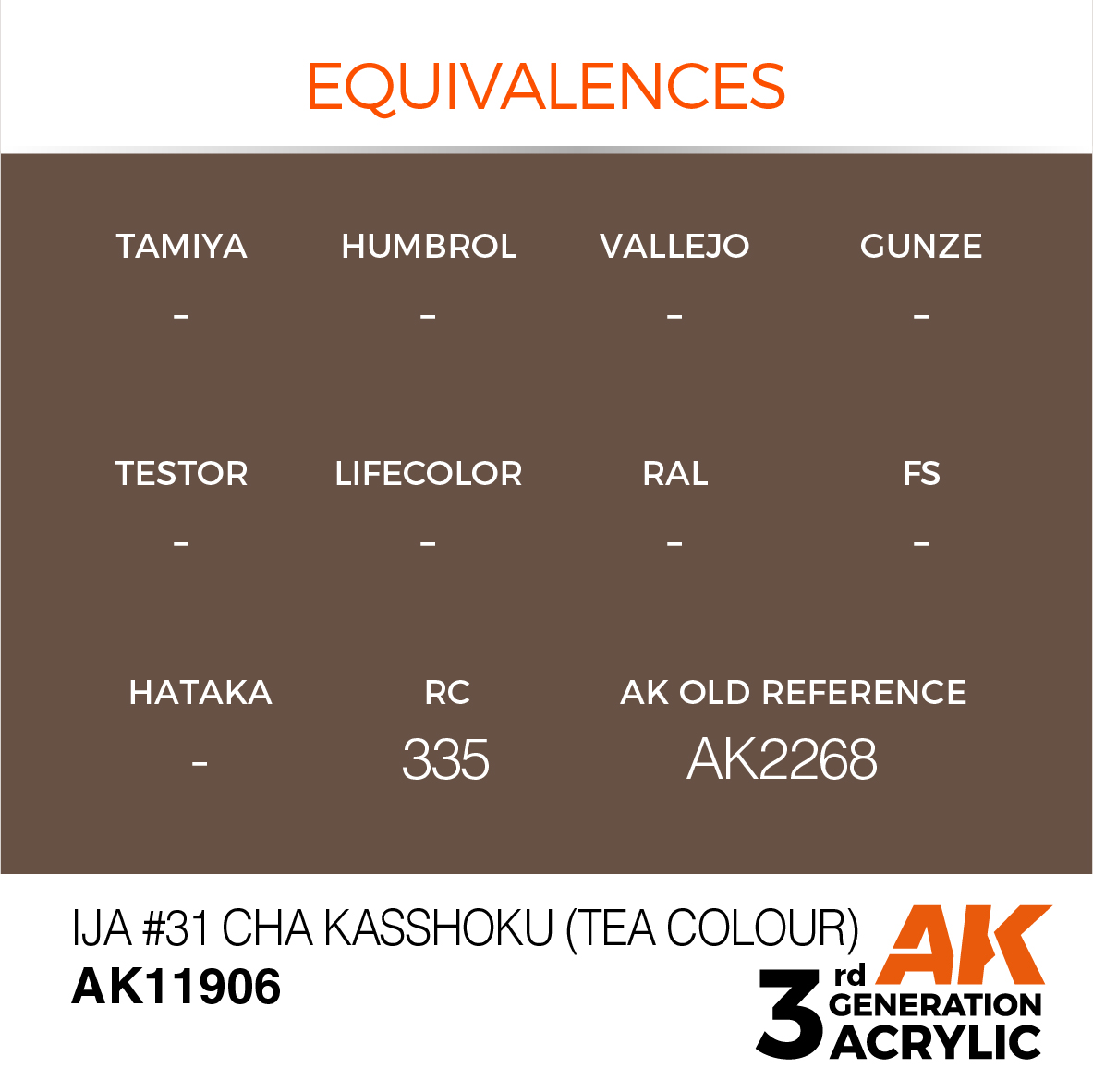 AK 3GEN Air - IJA #31 Cha Kasshouk (Tea Colour) - AK11906