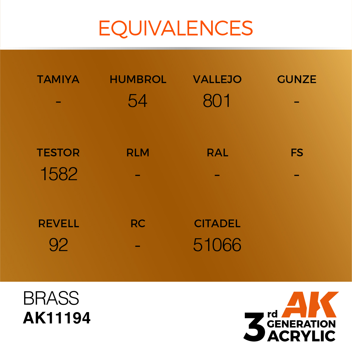 AK 3GEN Metallic - Brass - AK11194