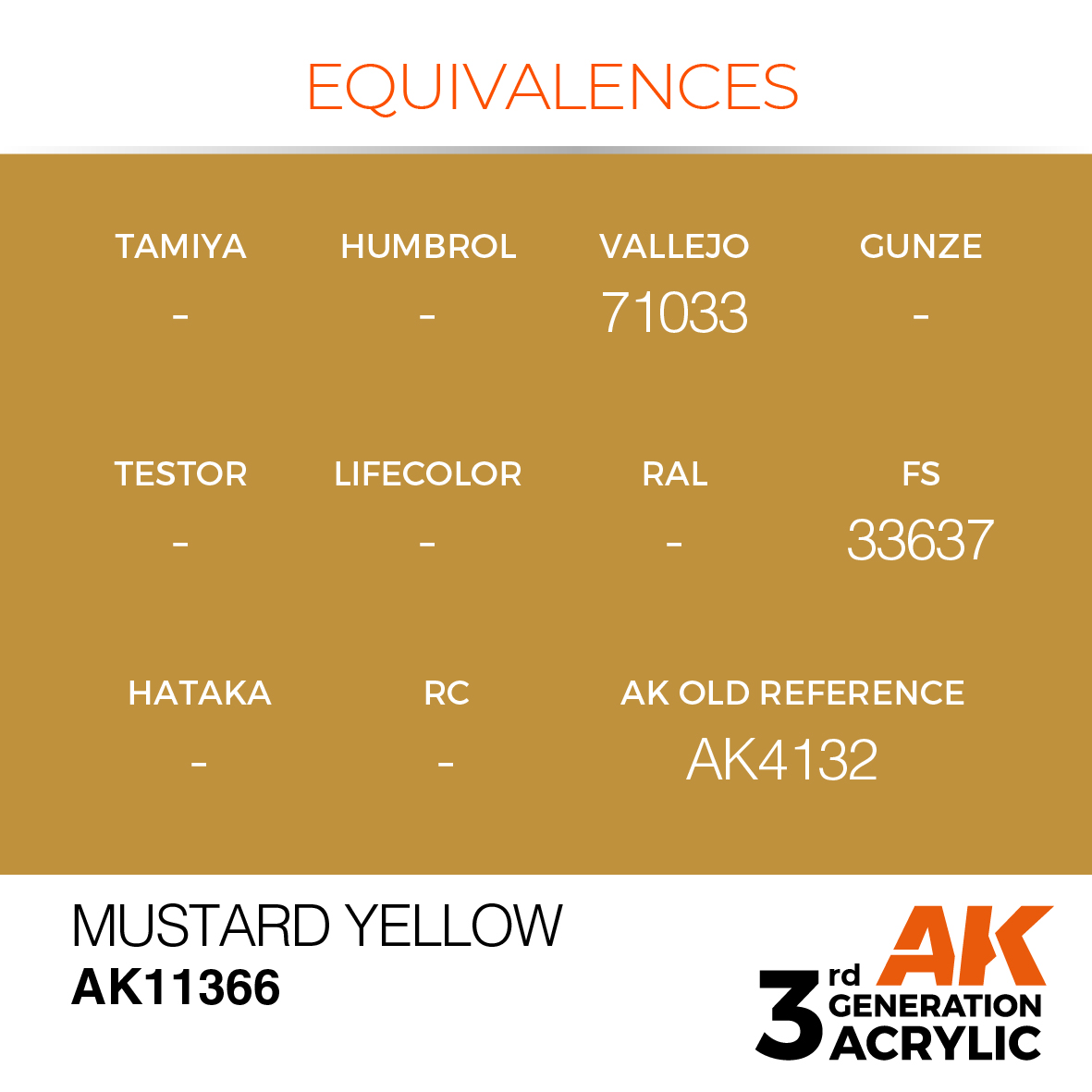 AK 3GEN AFV - Mustard Yellow - AK11366