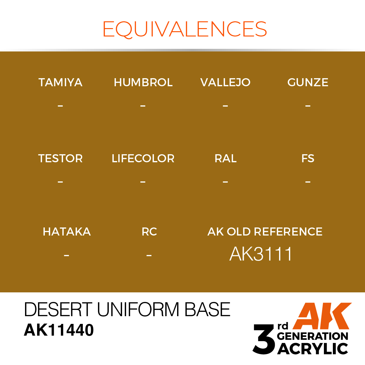 AK 3GEN Figures - Desert Uniform Base - AK11440