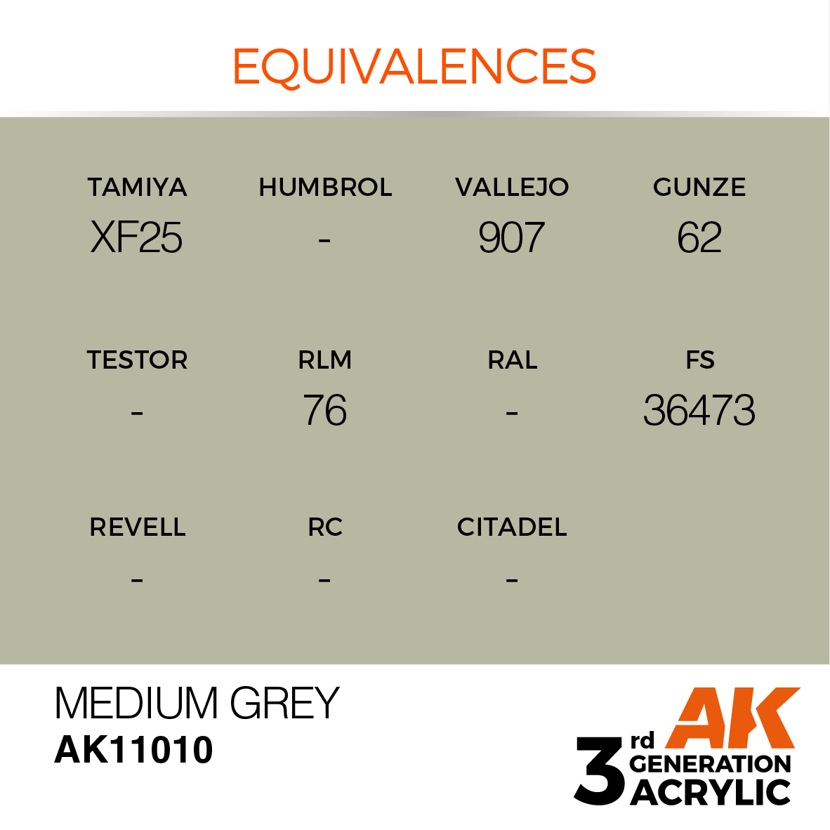 AK 3GEN Standard - Medium Grey - AK11010