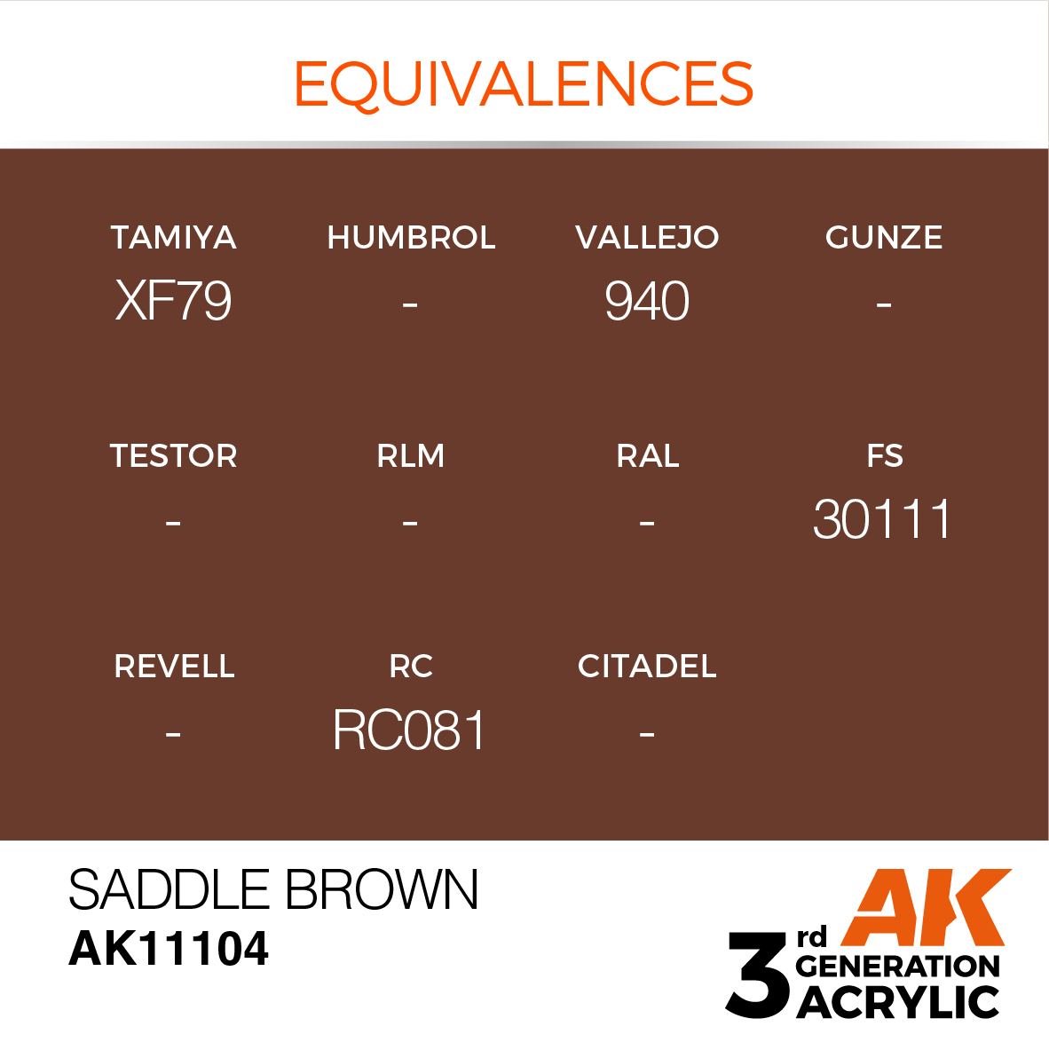 AK 3GEN Standard - Saddle Brown - AK11104