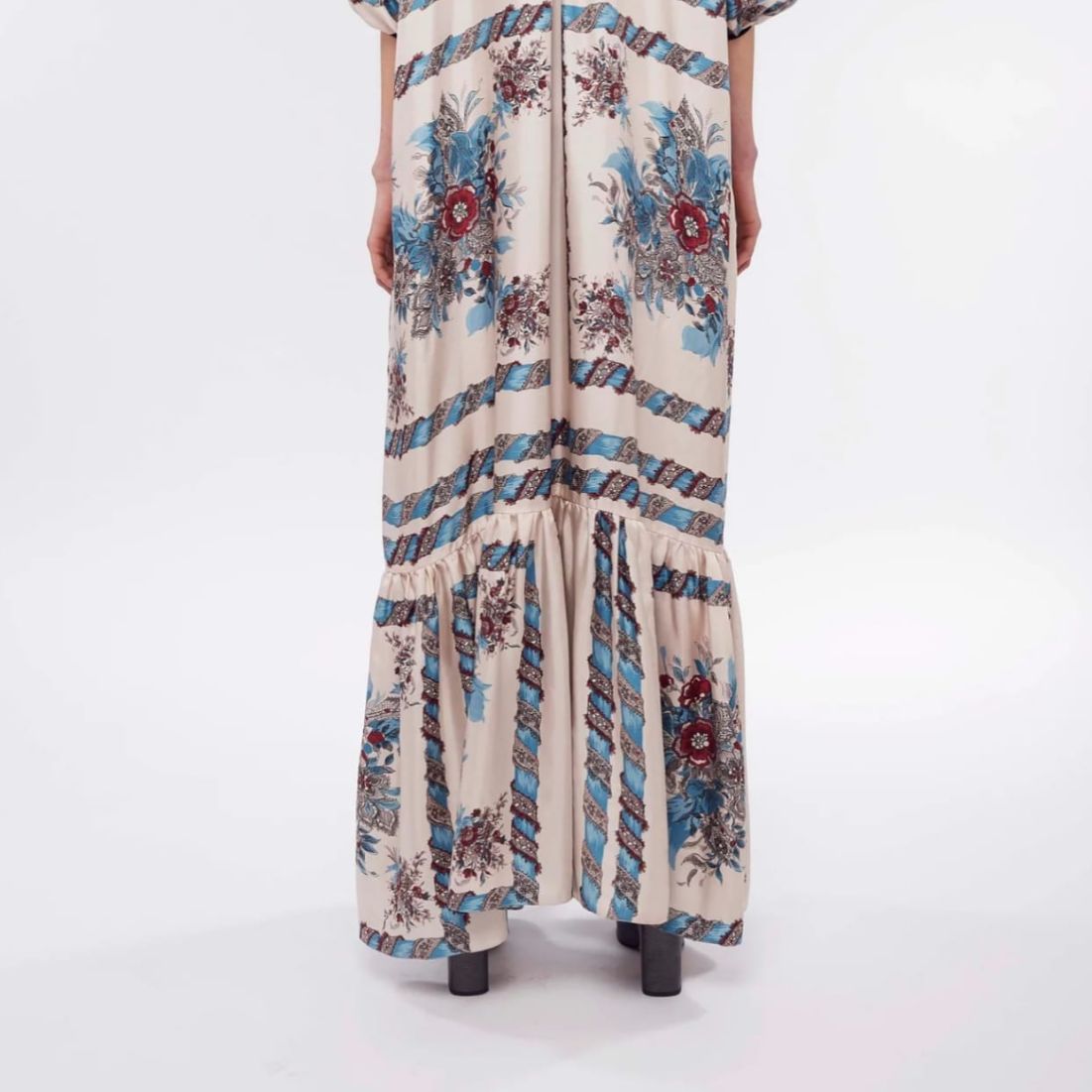 Antonio Marras - Dress long twill silk pannelprint