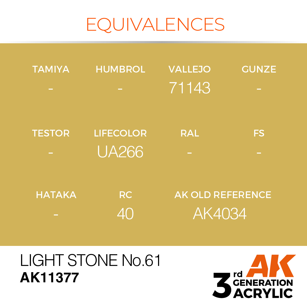 AK 3GEN AFV - Light Stone No.61 - AK11377