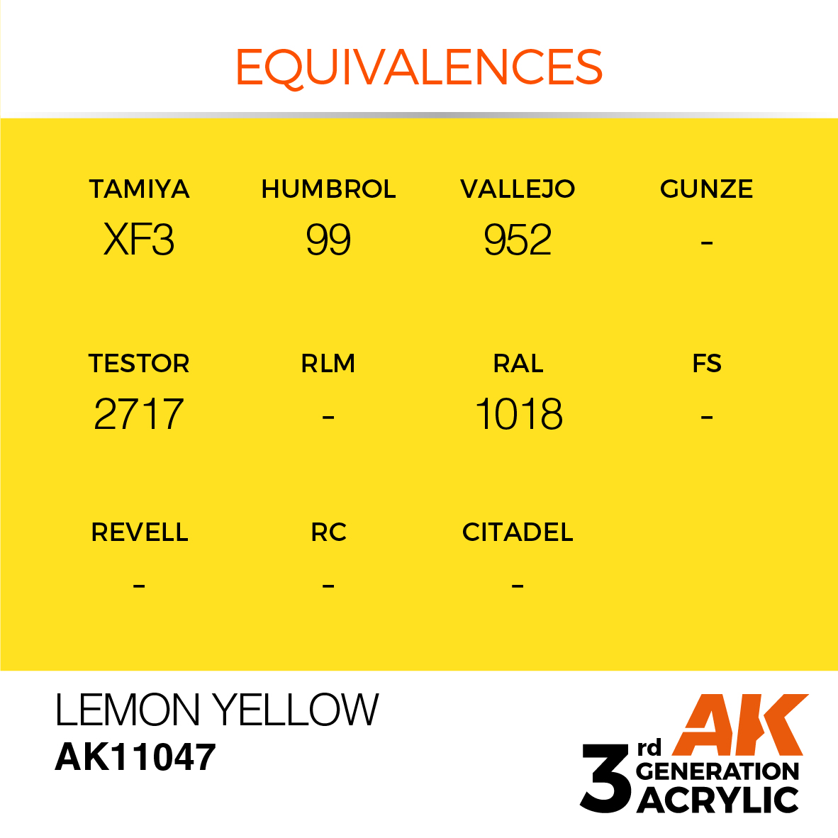 AK 3GEN Standard - Lemon Yellow - AK11047