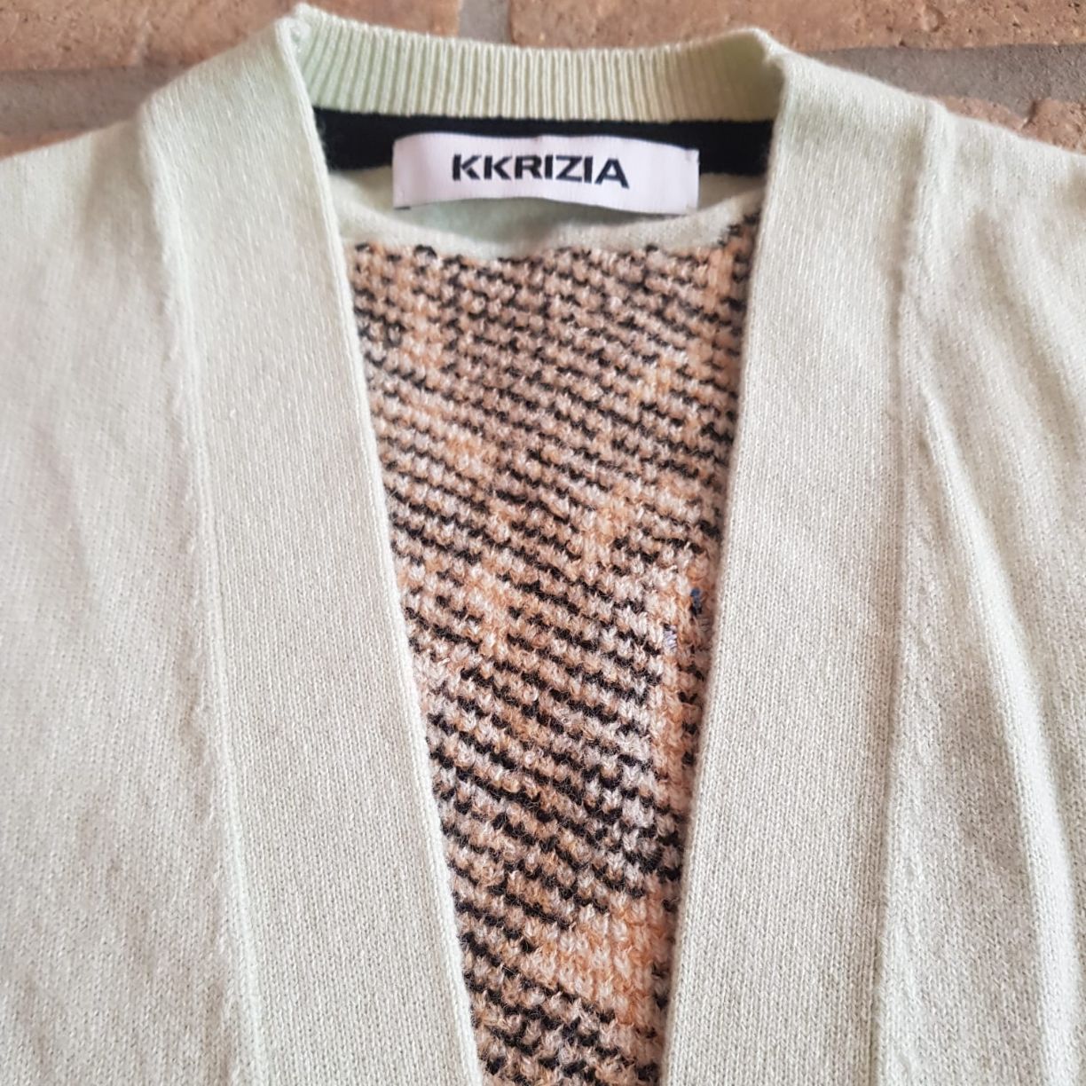 NEW KRIZIA - Cardigan knit with jeopard jacquard knit on back