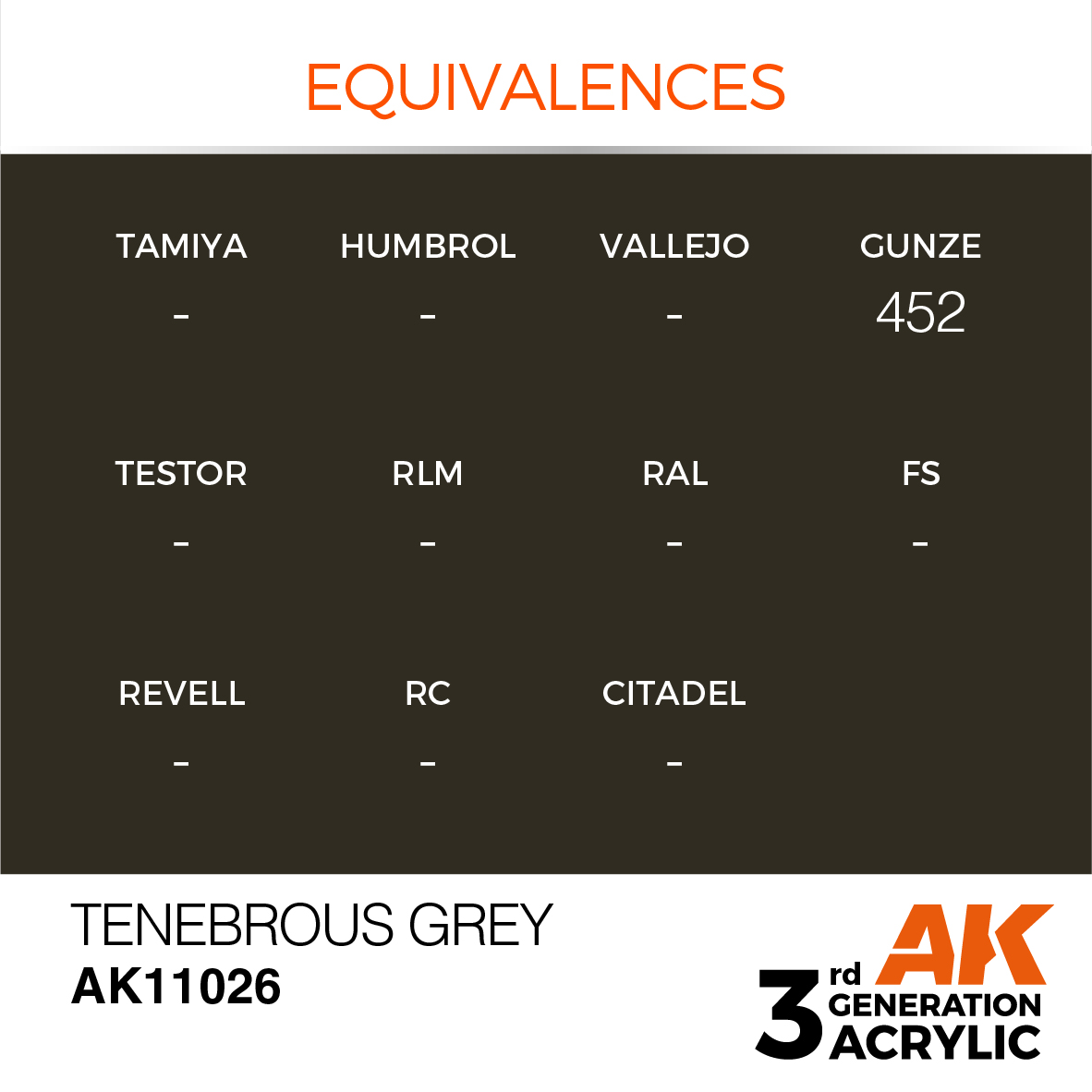 AK 3GEN Standard - Tenebrous Grey - AK11026