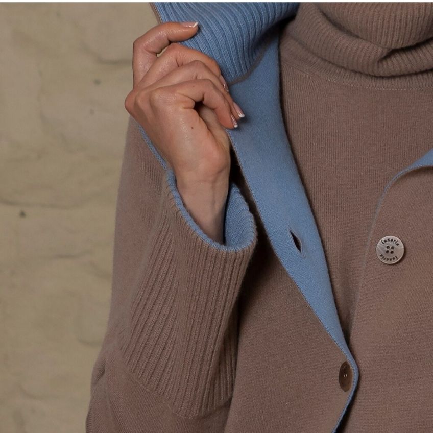 DONNA Les Boutiques - Jacket knit cashmere reversible 4pl