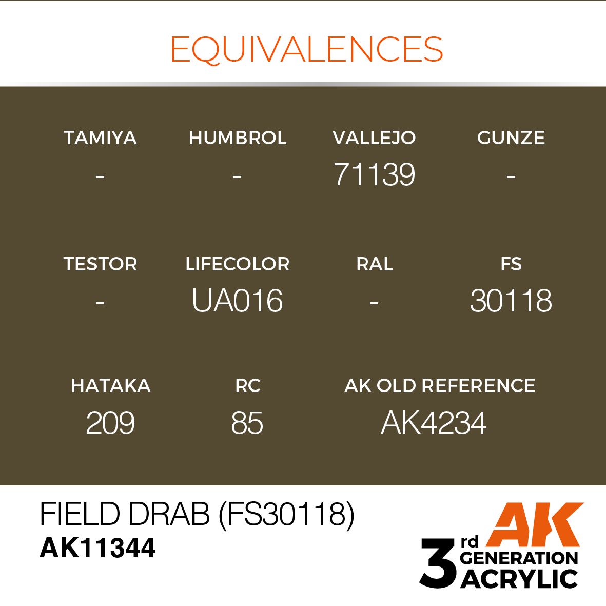 AK 3GEN AFV - Field Drab (FS30118) - AK11344