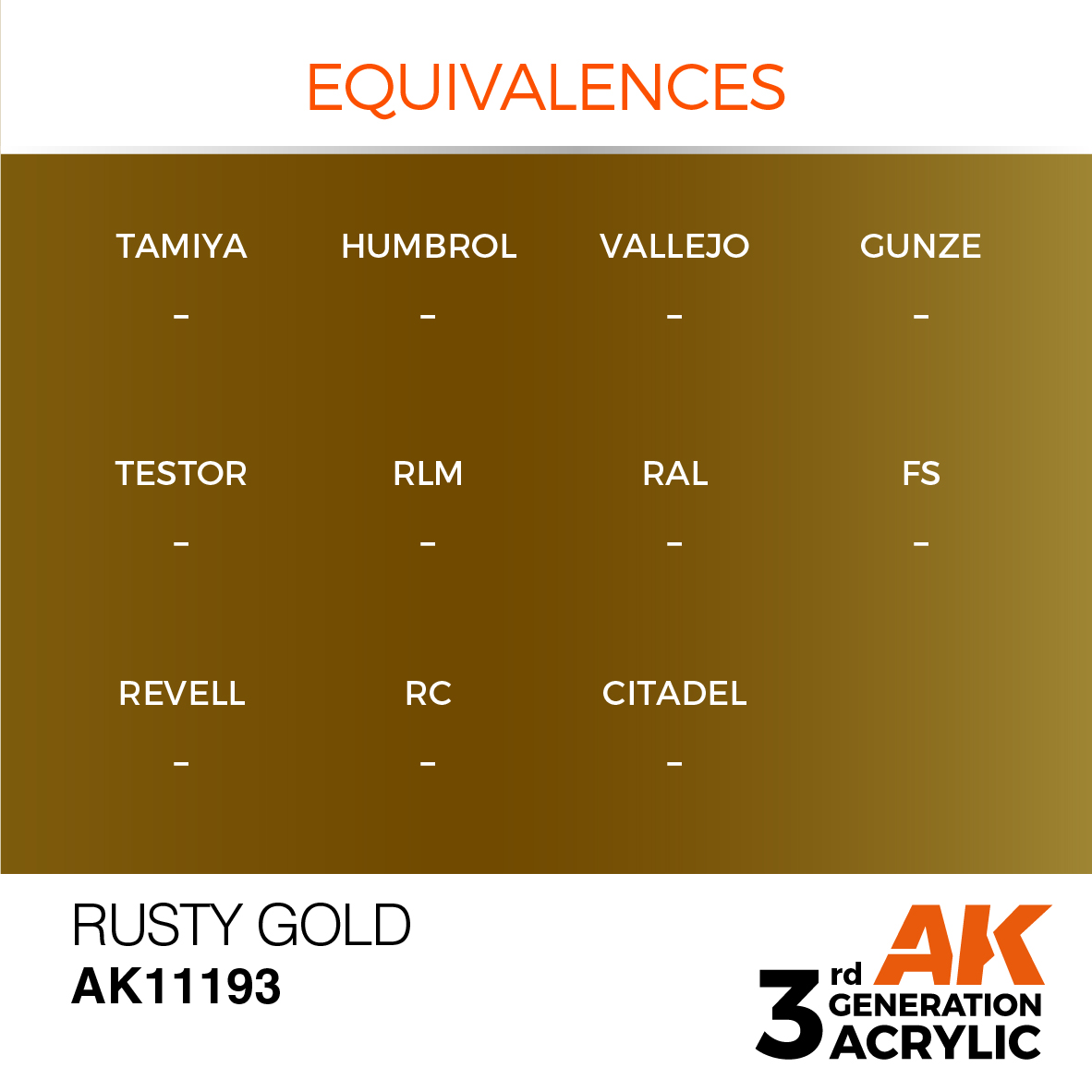 AK 3GEN Metallic - Rusty Gold - AK11193