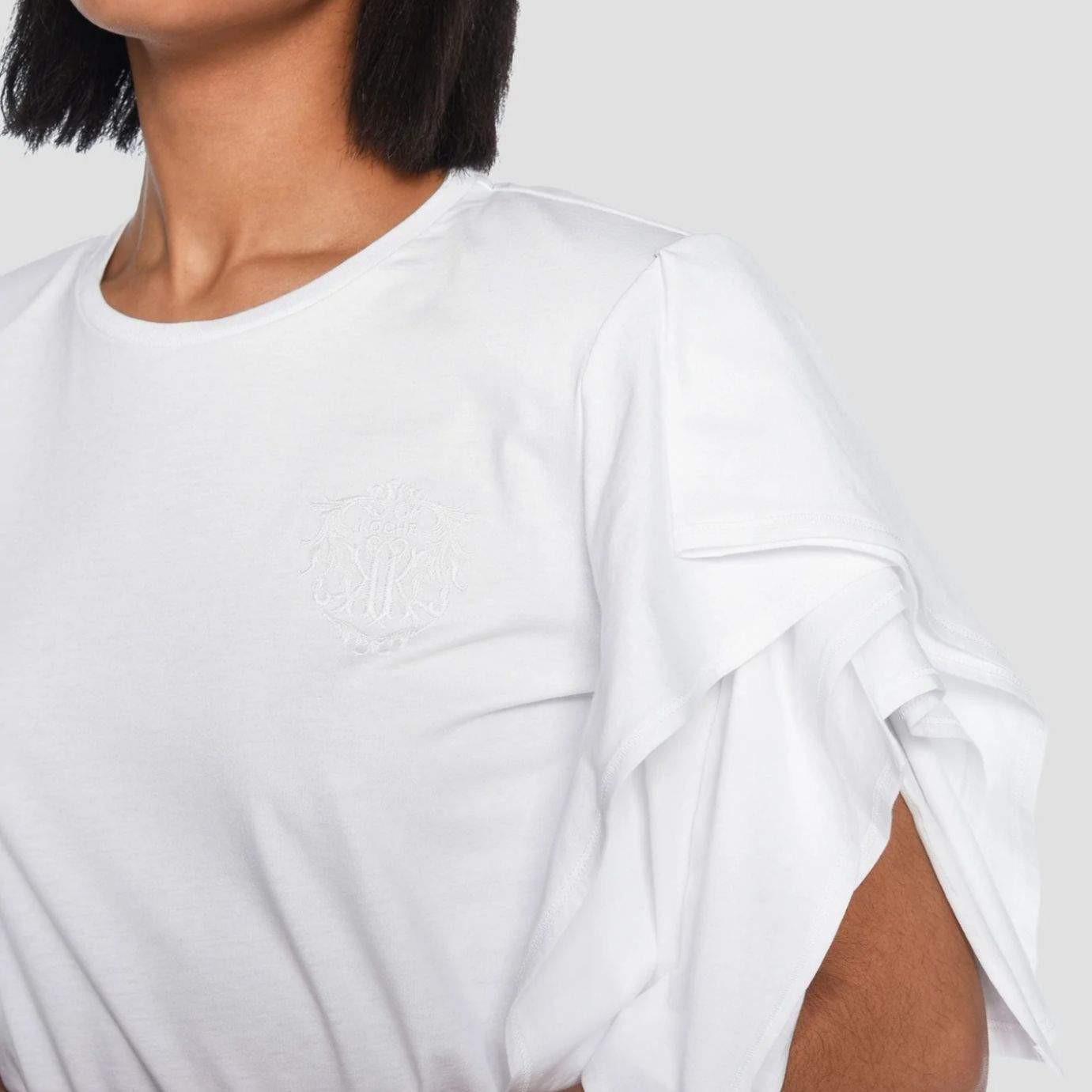 Koché - Jersey top with open sleves with logo embroidery