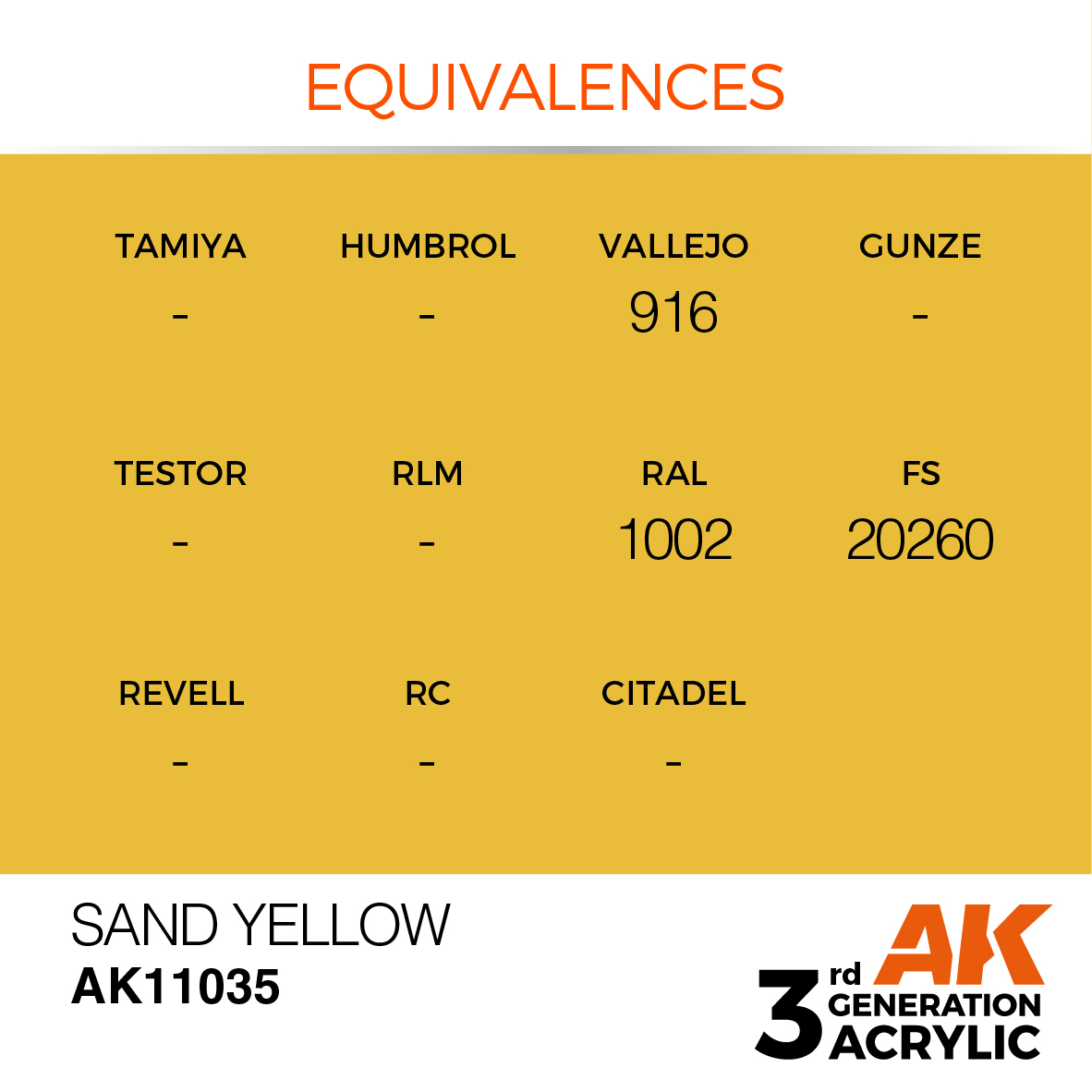 AK 3GEN Standard - Sand Yellow - AK11035