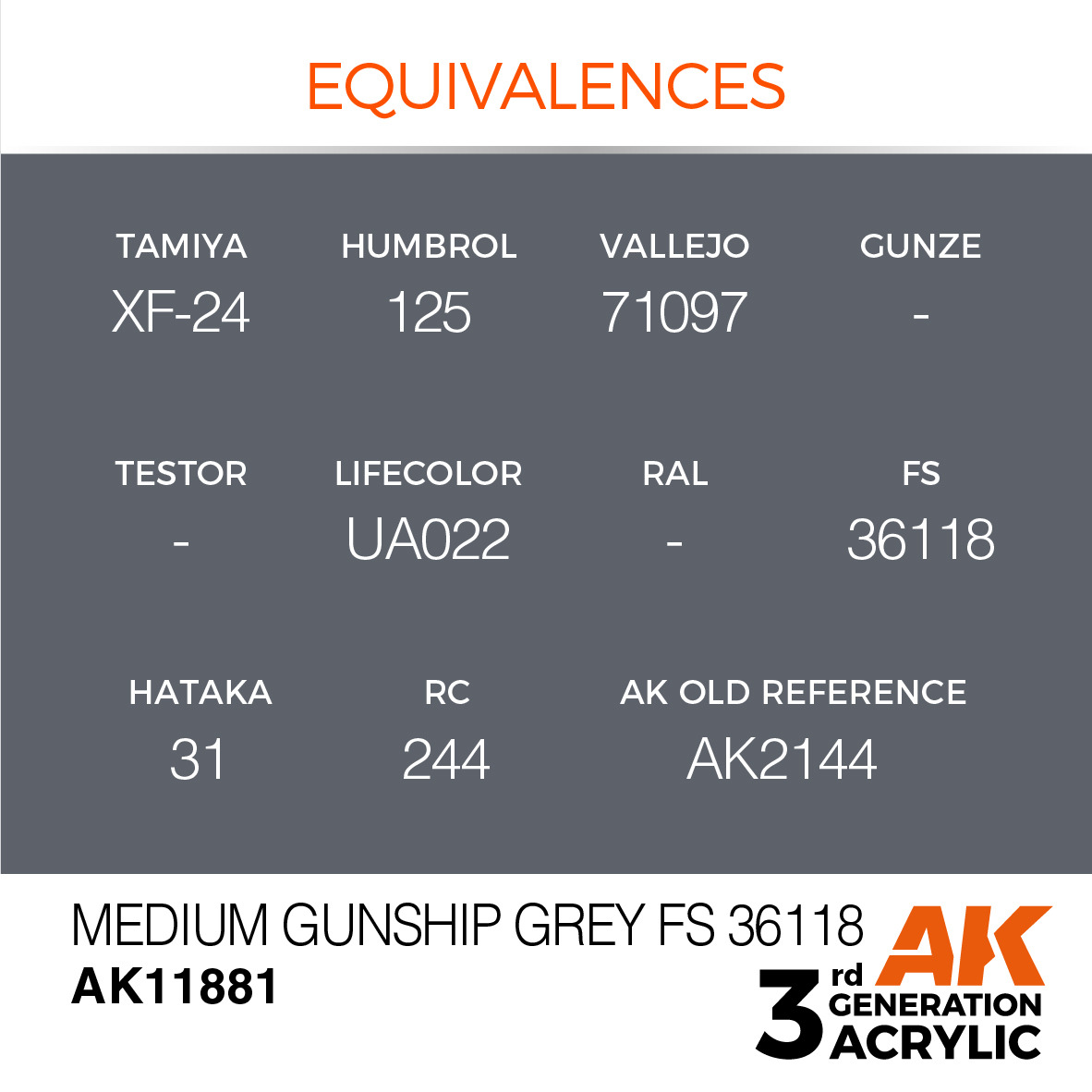 AK 3GEN Air - Medium Gunship Grey FS 36118 - AK11881