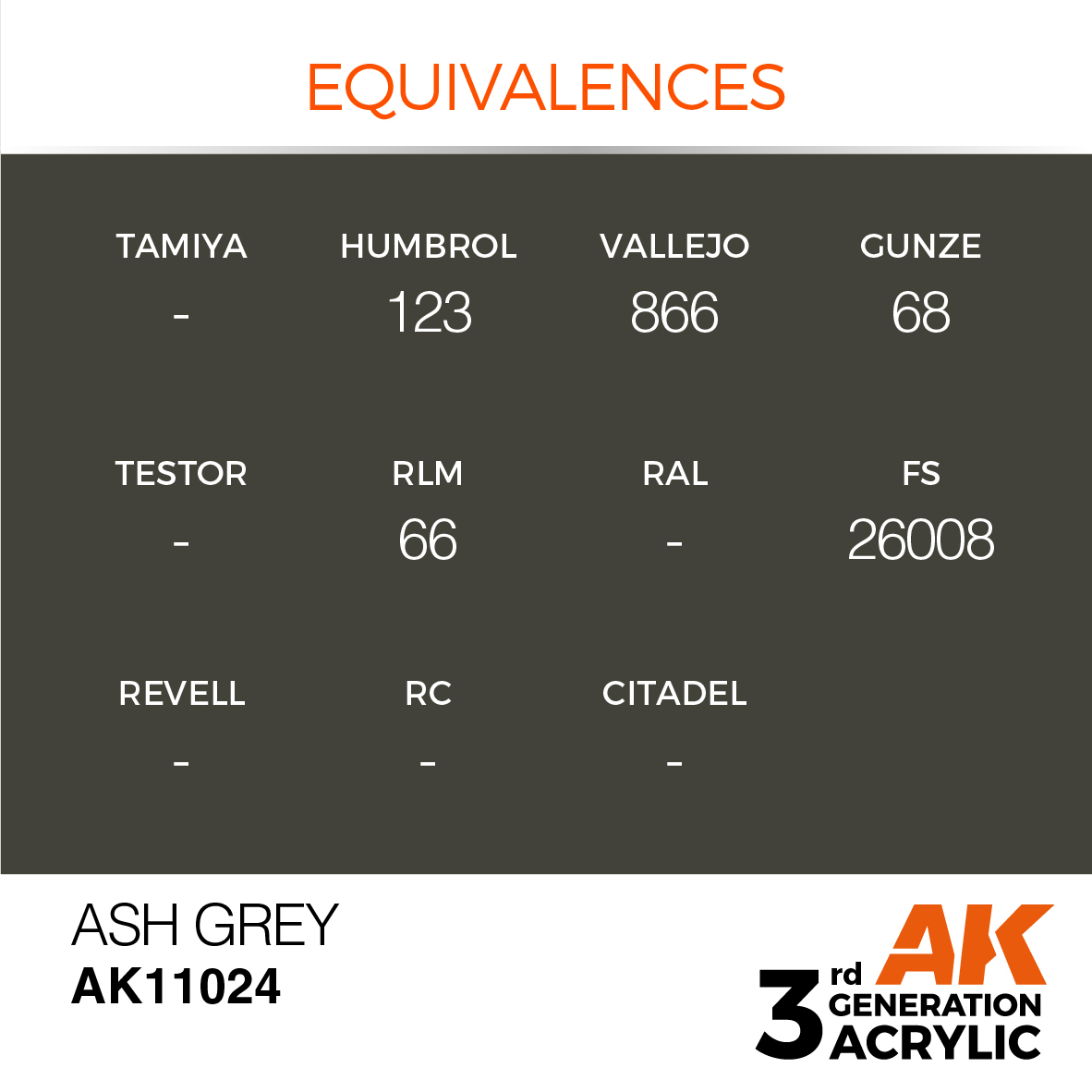 AK 3GEN Standard - Ash Grey - AK11024