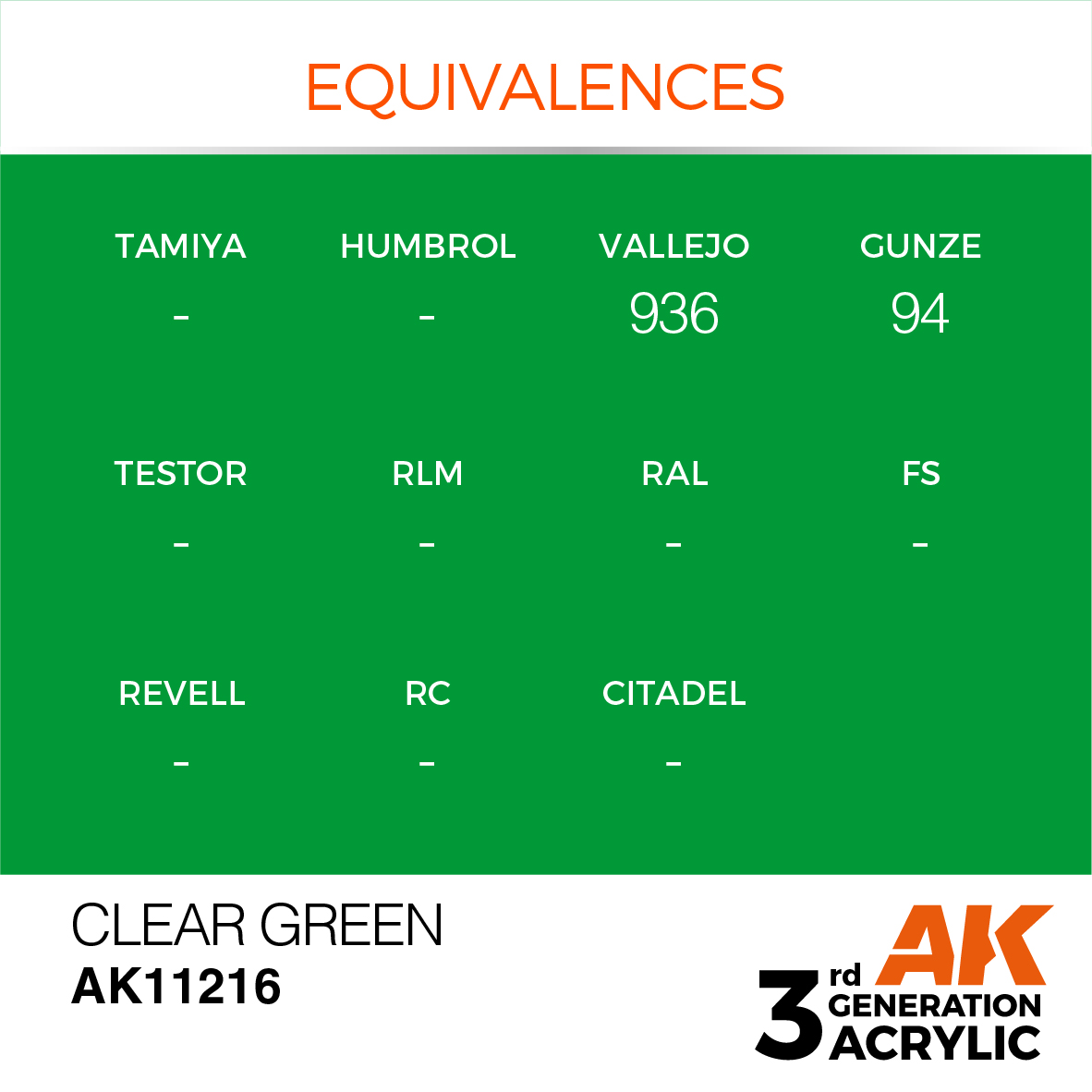 AK 3GEN Standard - Clear Green - AK11216