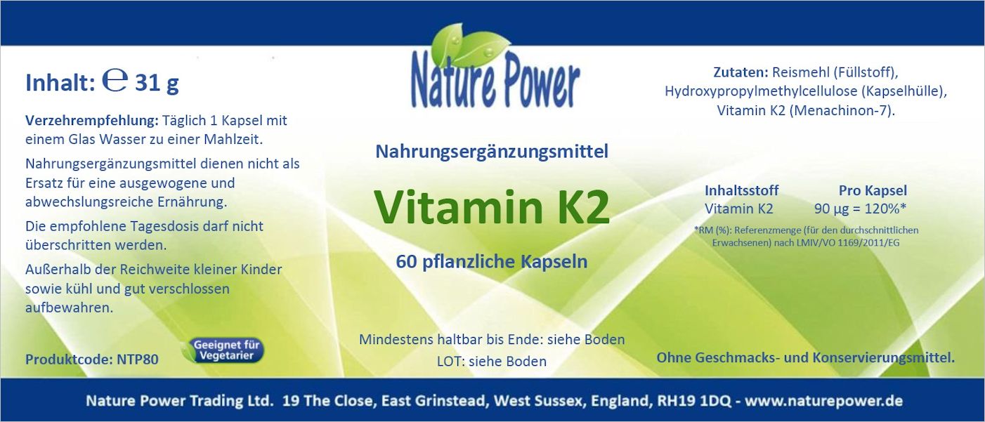 Vitamin K2 60 pflanzliche Kapseln