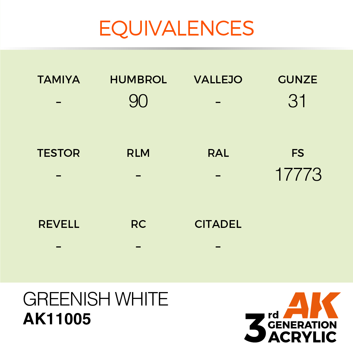 AK 3GEN Standard - Greenish White - AK11005