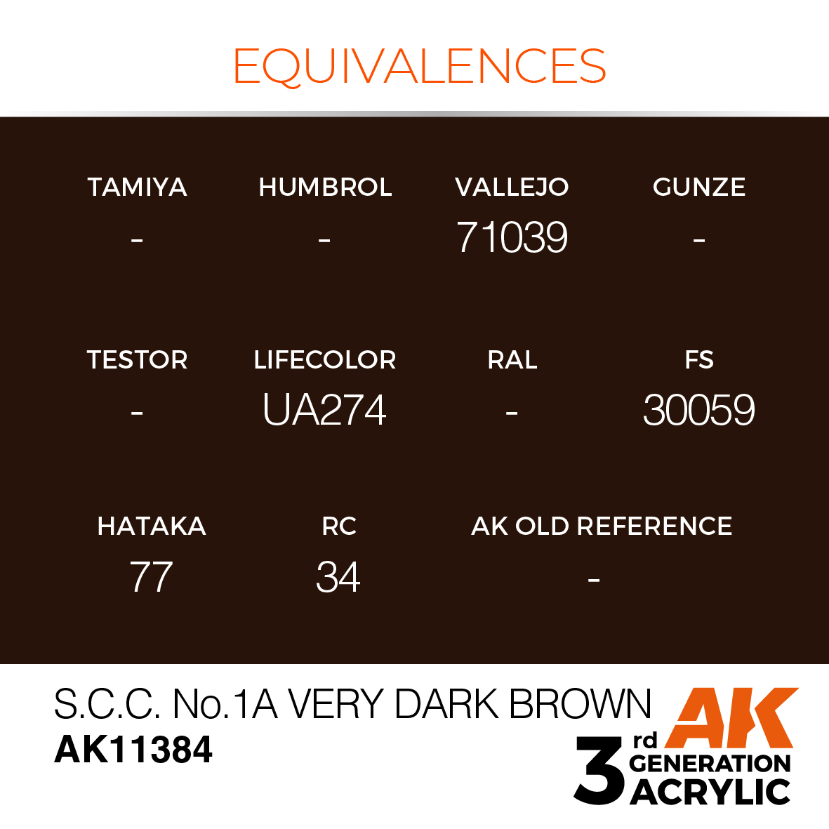 AK 3GEN AFV - S.C.C. No.1a Very Dark Brown - AK11384