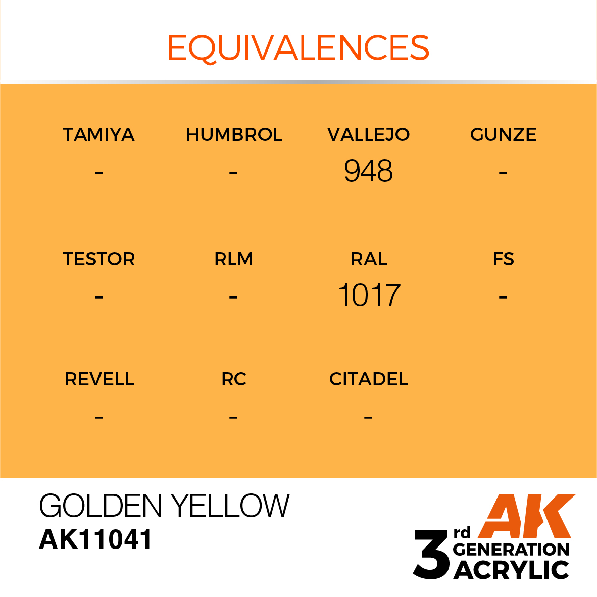 AK 3GEN Standard - Golden Yellow - AK11041