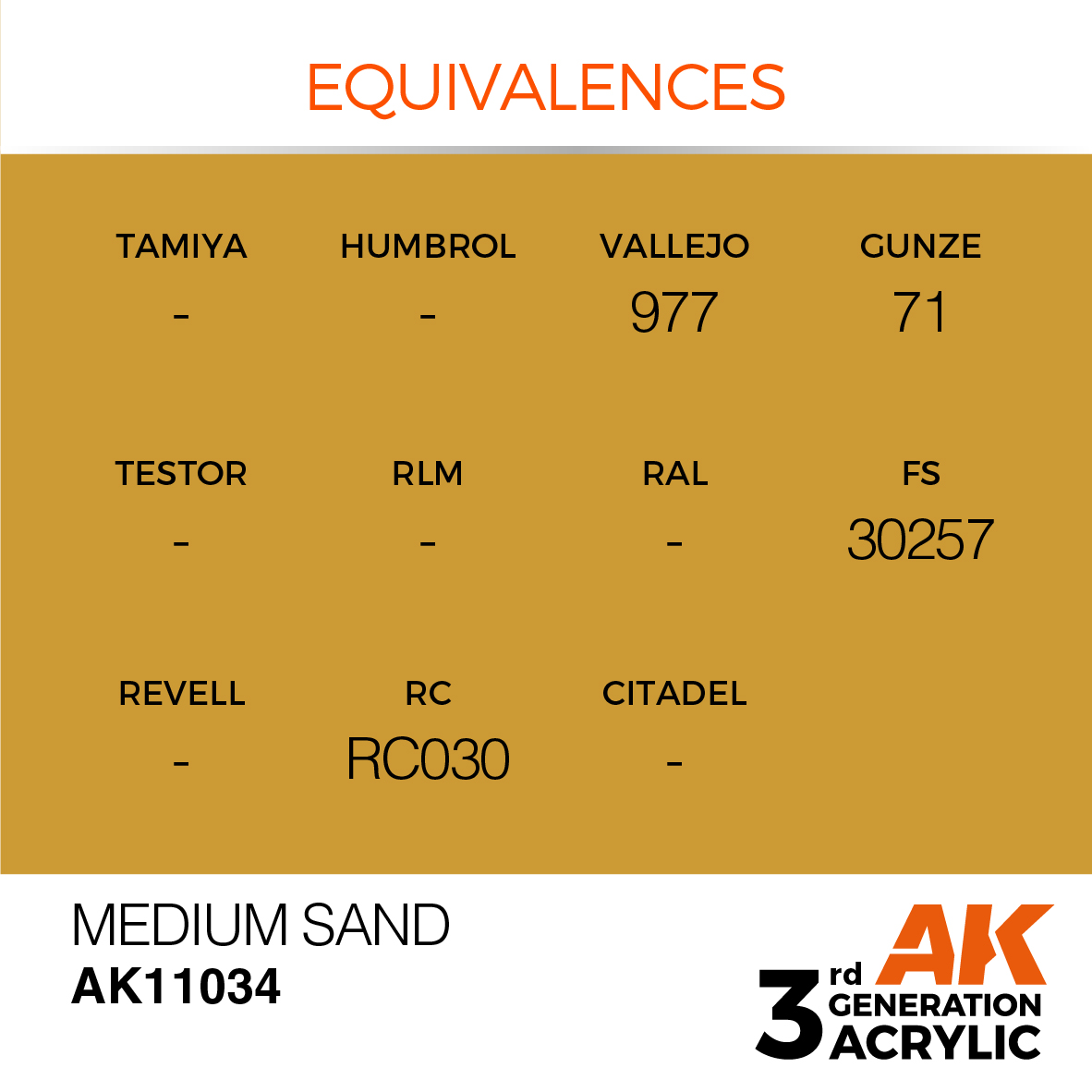 AK 3GEN Standard - Medium Sand - AK11034