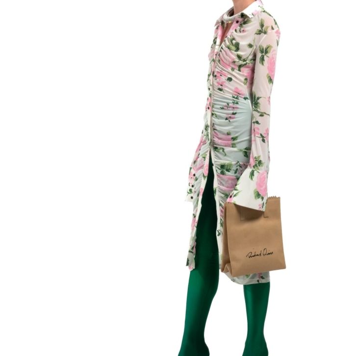 DONNA Les Boutiques - Dress sheer short rose print