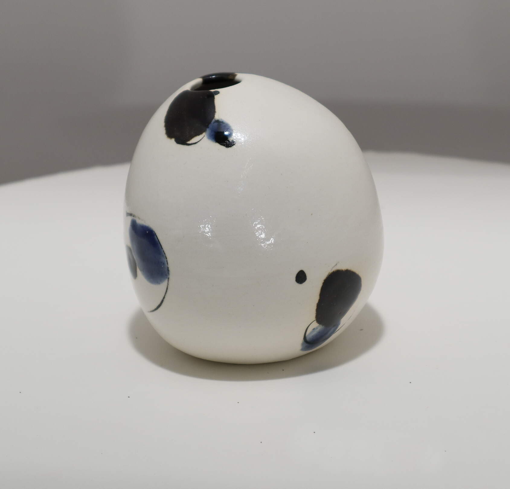 Vase - rond porcelaine bleu 080-1