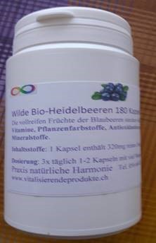 Wilde Bio-Heidelbeeren 180 Kapseln 320 mg