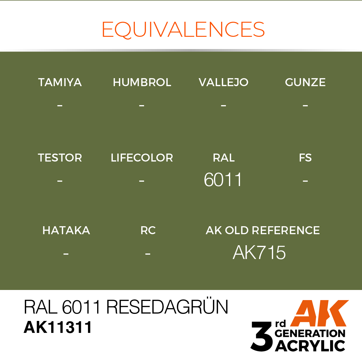 AK 3GEN AFV - RAL 6011 Resedagrün - AK11311