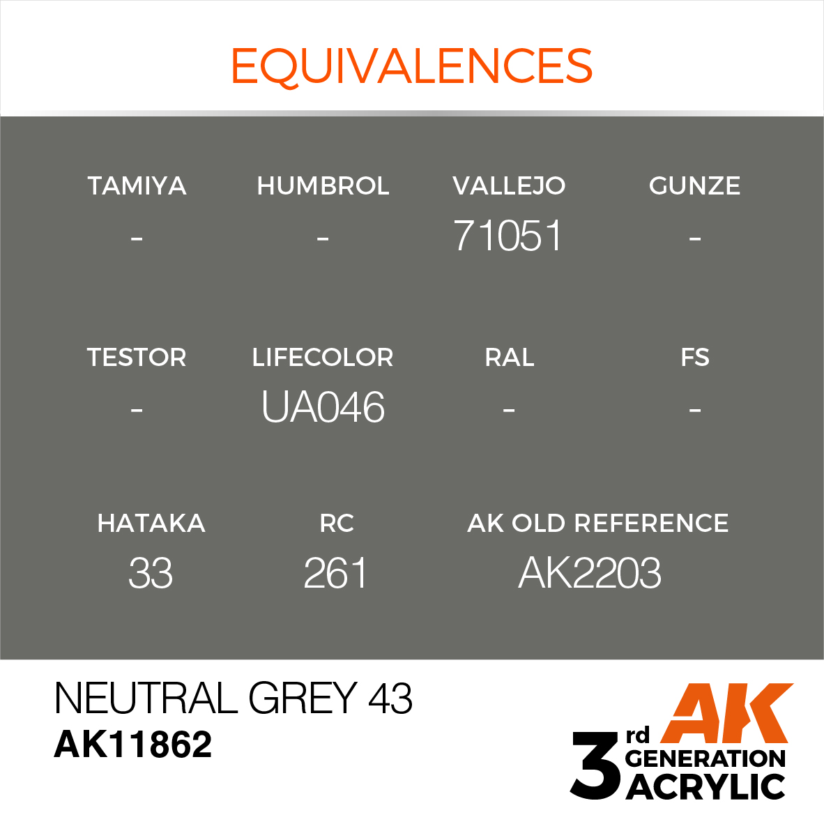 AK 3GEN Air - Neutral Grey 43 - AK11862