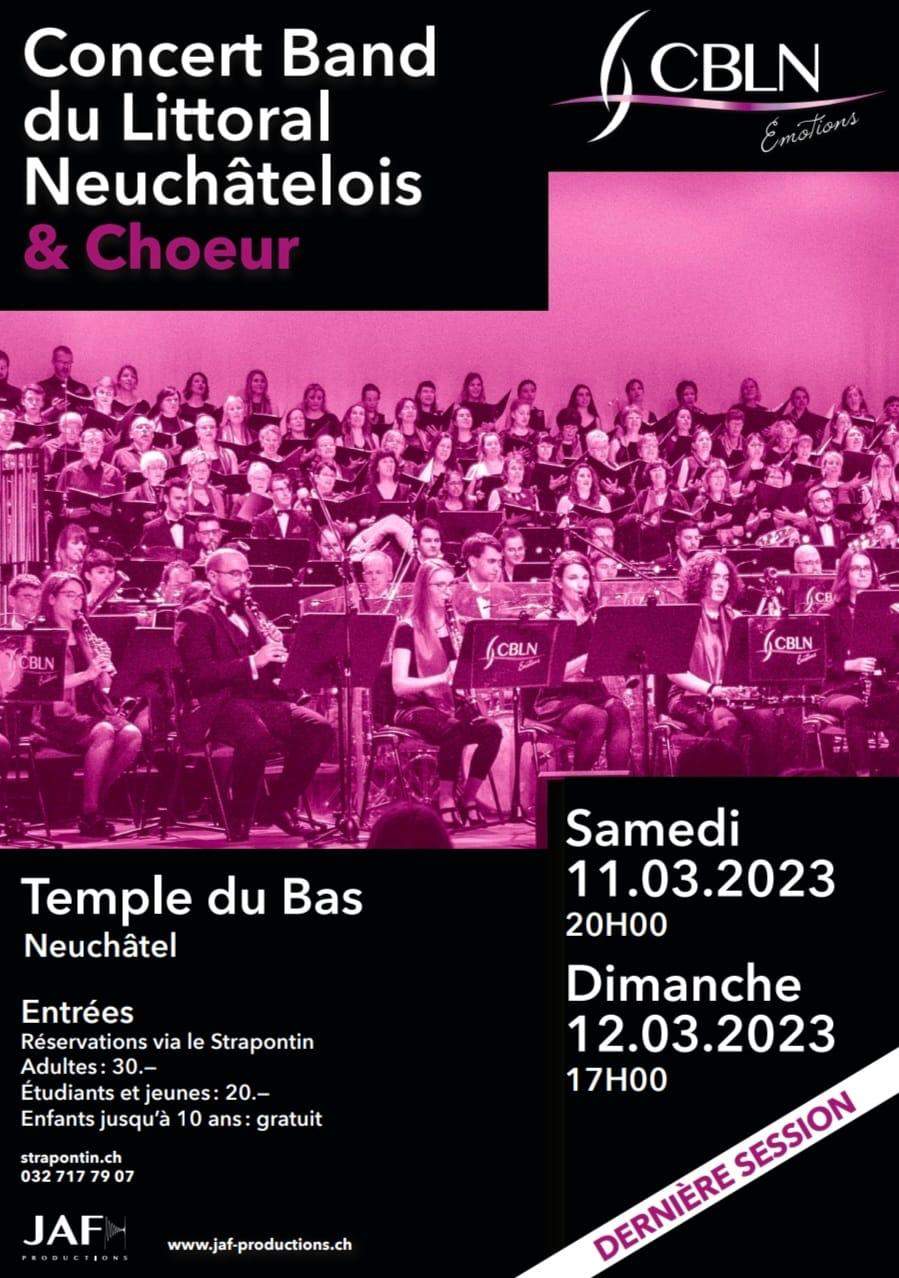 Les 11 et 12 mars 2023 au Temple du Bas, Neuchâtel