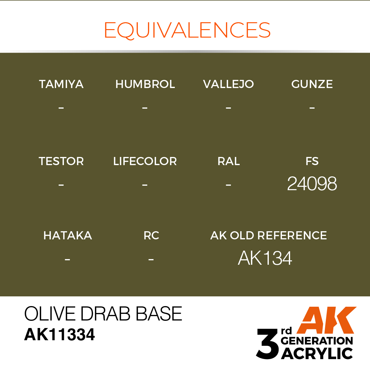 AK 3GEN AFV - Olive Drab Base - AK11334