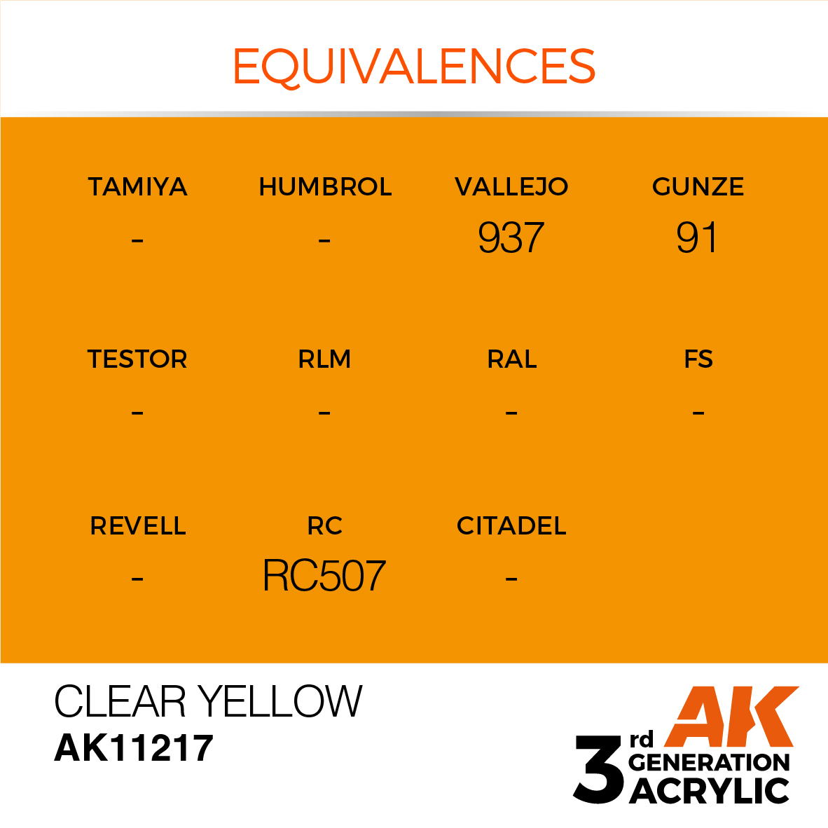 AK 3GEN Standard - Clear Yellow - AK11217