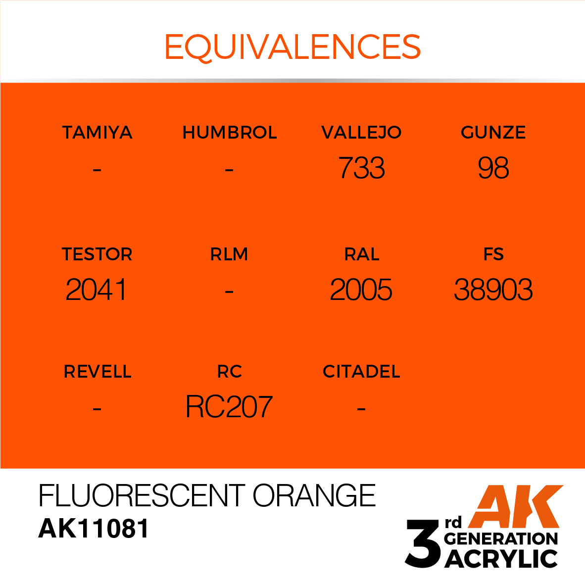 AK 3GEN Standard - Fluorescent Orange - AK11081