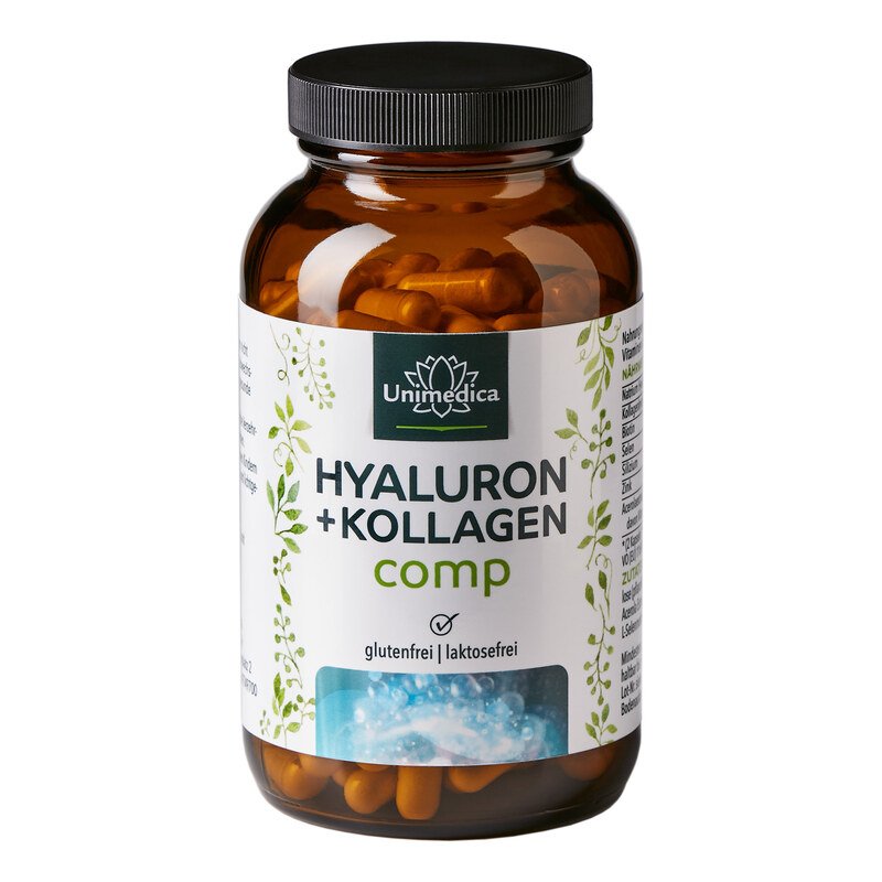 Hyaluron + Kollagen comp - mit Vitaminen und Mineralien - 180 Kapseln