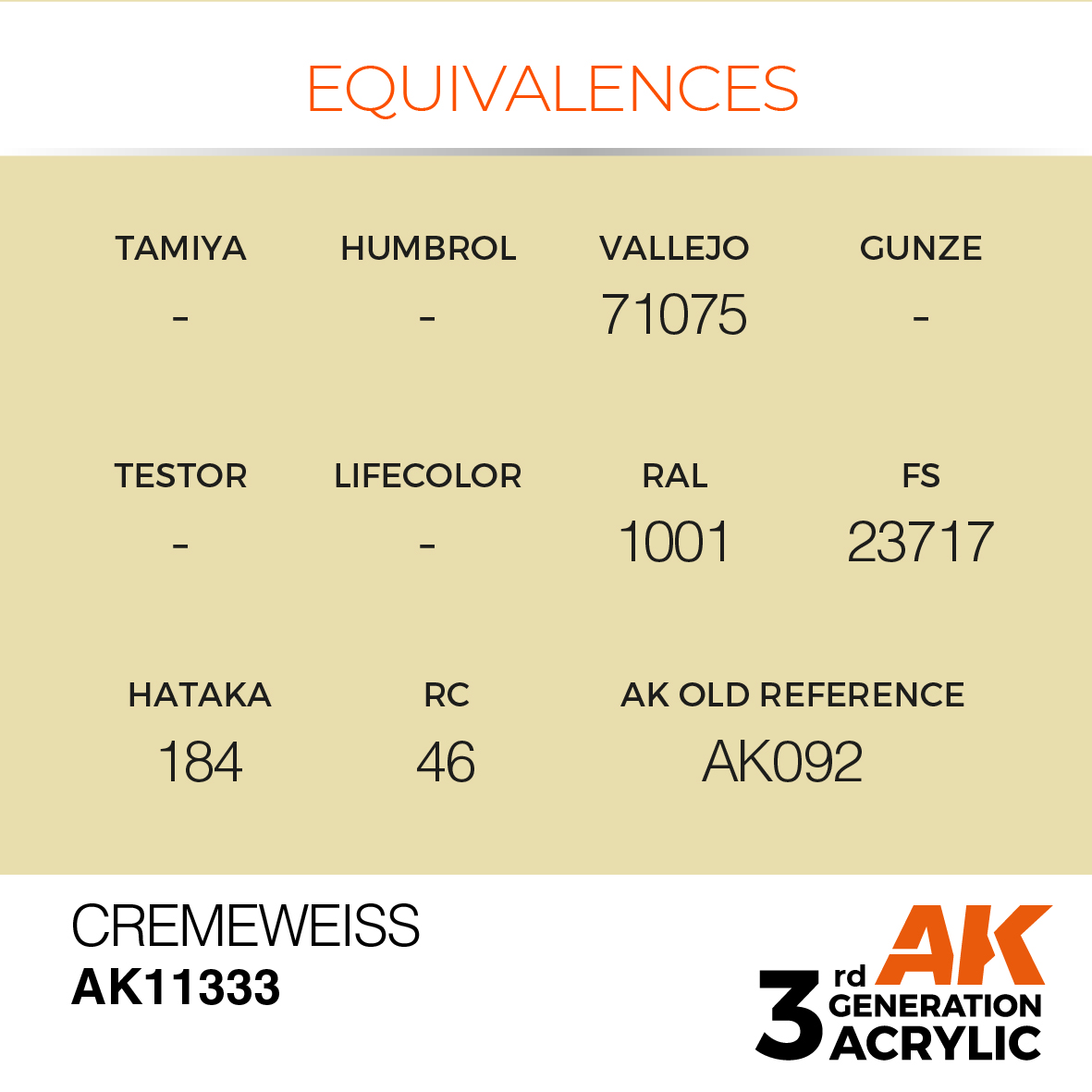 AK 3GEN AFV - Cremeweiss - AK11333