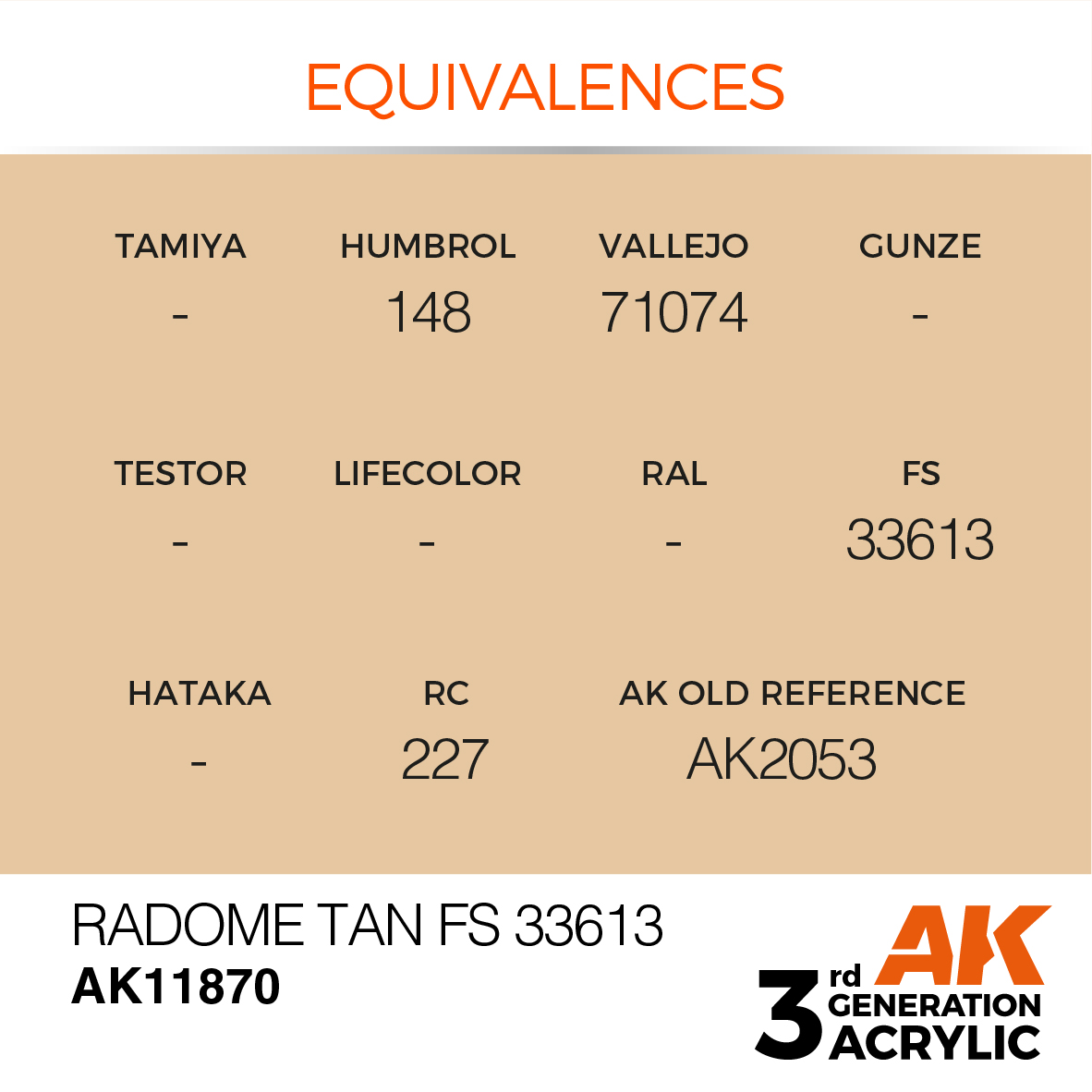 AK 3GEN Air - Radome Tan FS 33613 - AK11870