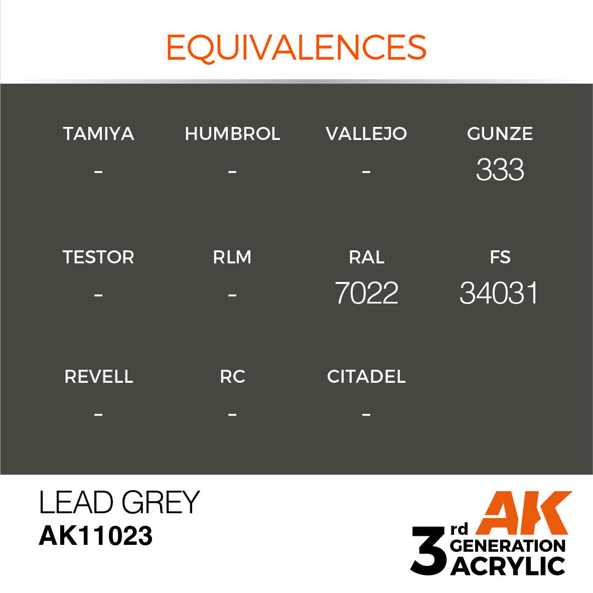 AK 3GEN Standard - Lead Grey - AK11023