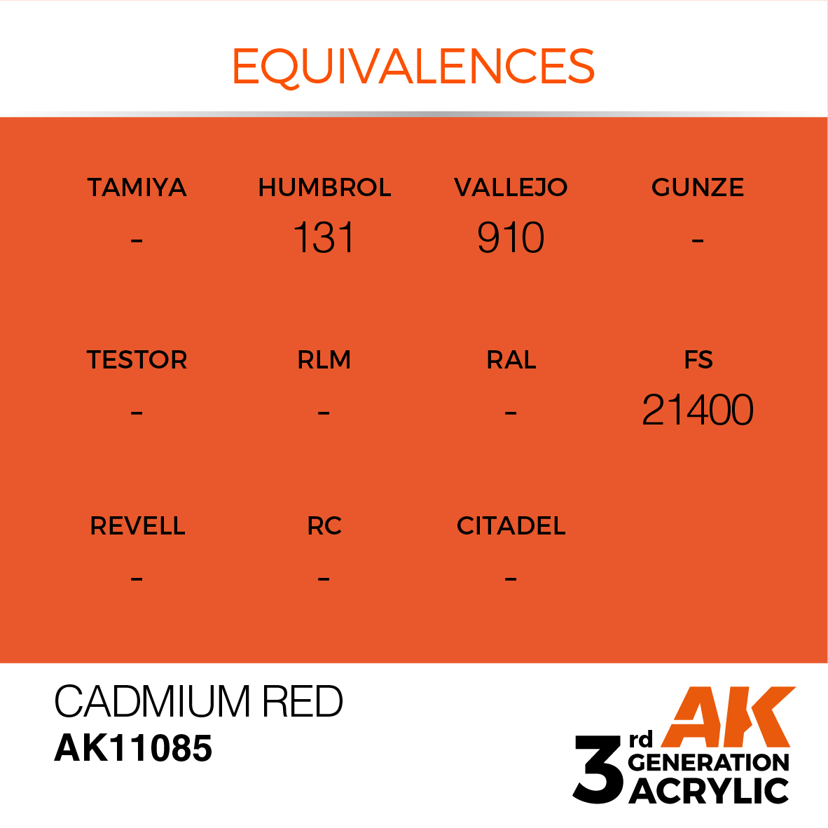 AK 3GEN Standard - Cadmium Red - AK11085