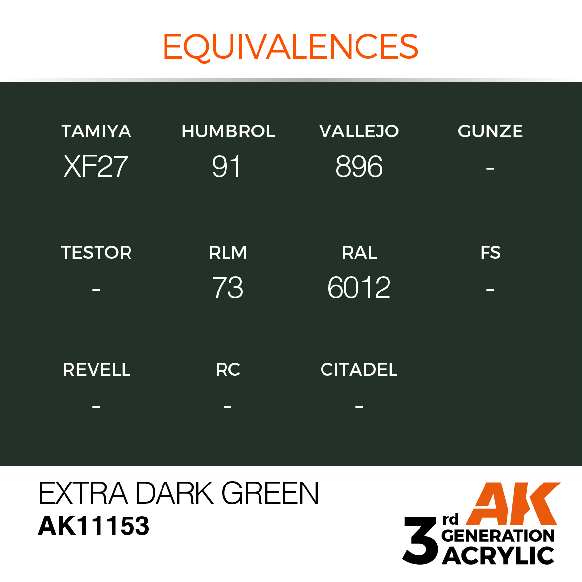 AK 3GEN Standard - Extra Dark Green - AK11153