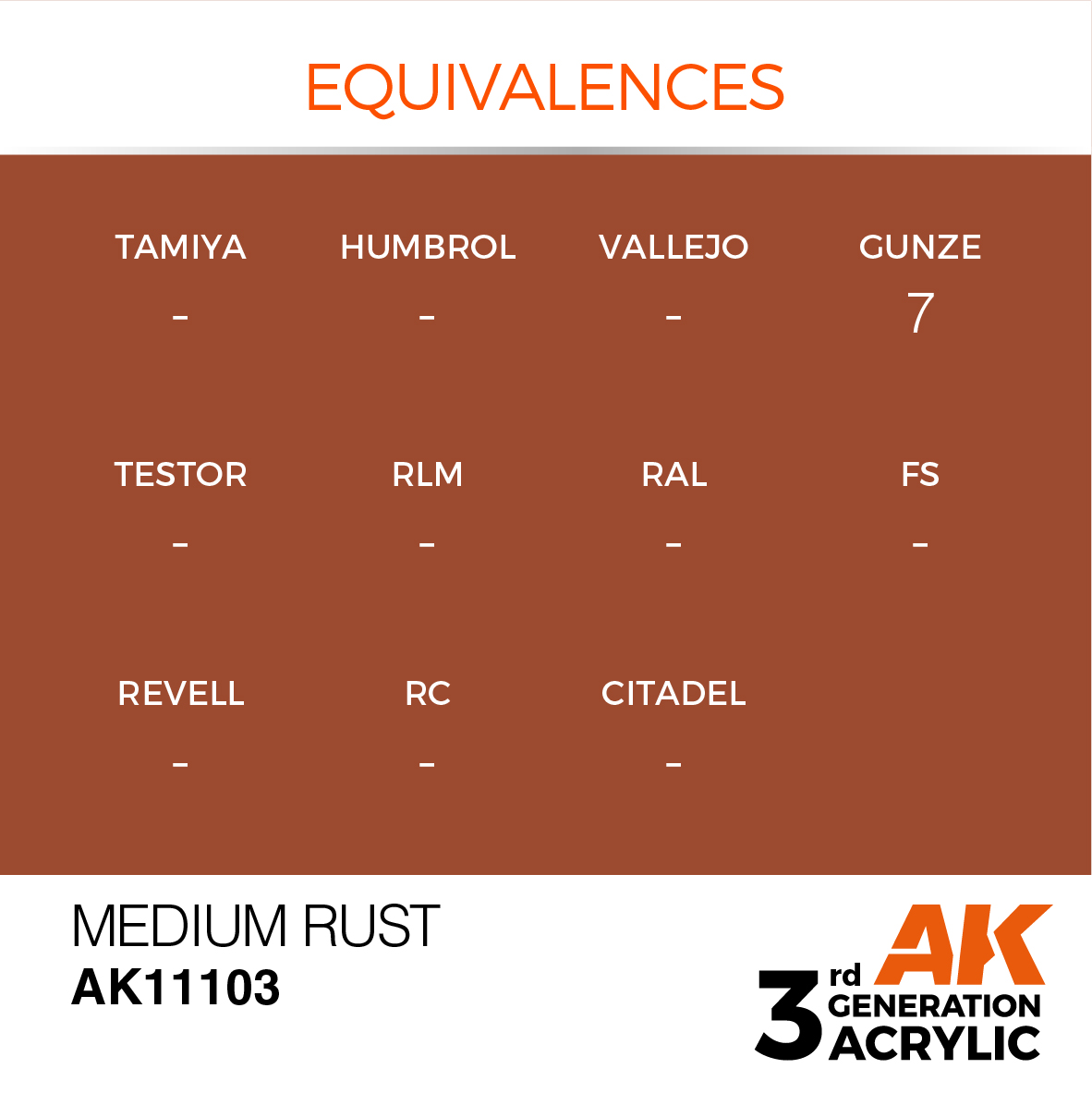 AK 3GEN Standard - Medium Rust - AK11103