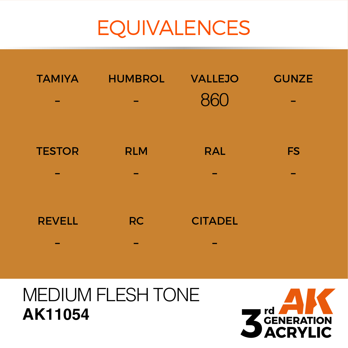 AK 3GEN Standard - Medium Flesh Tone - AK11054