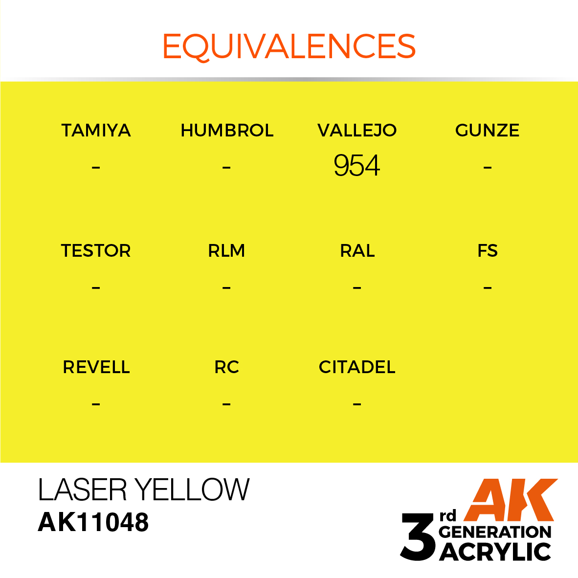 AK 3GEN Standard - Laser Yellow - AK11048