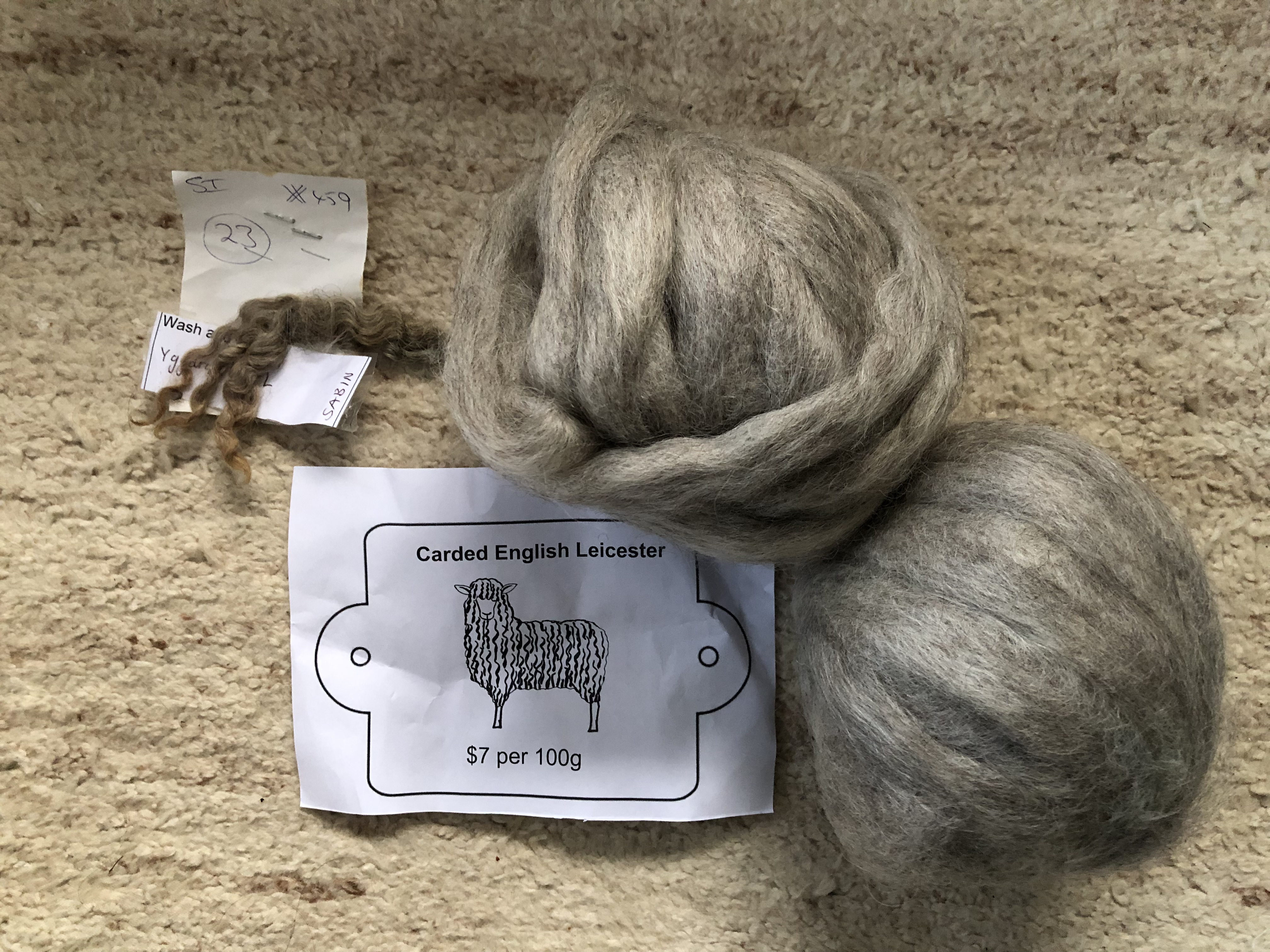 carded English Leicester wool