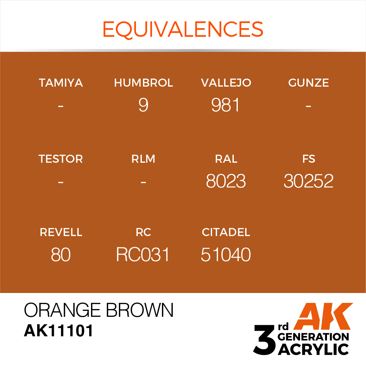 AK 3GEN Standard - Orange Brown - AK11101