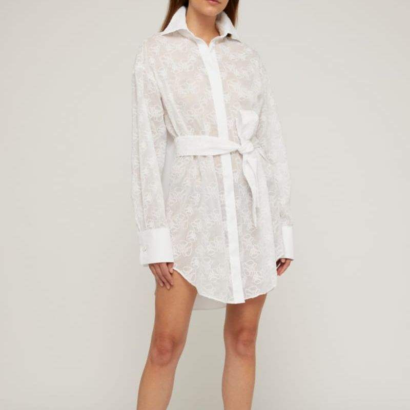 DONNA Les Boutiques - Dress with ochid embroidered front and belt