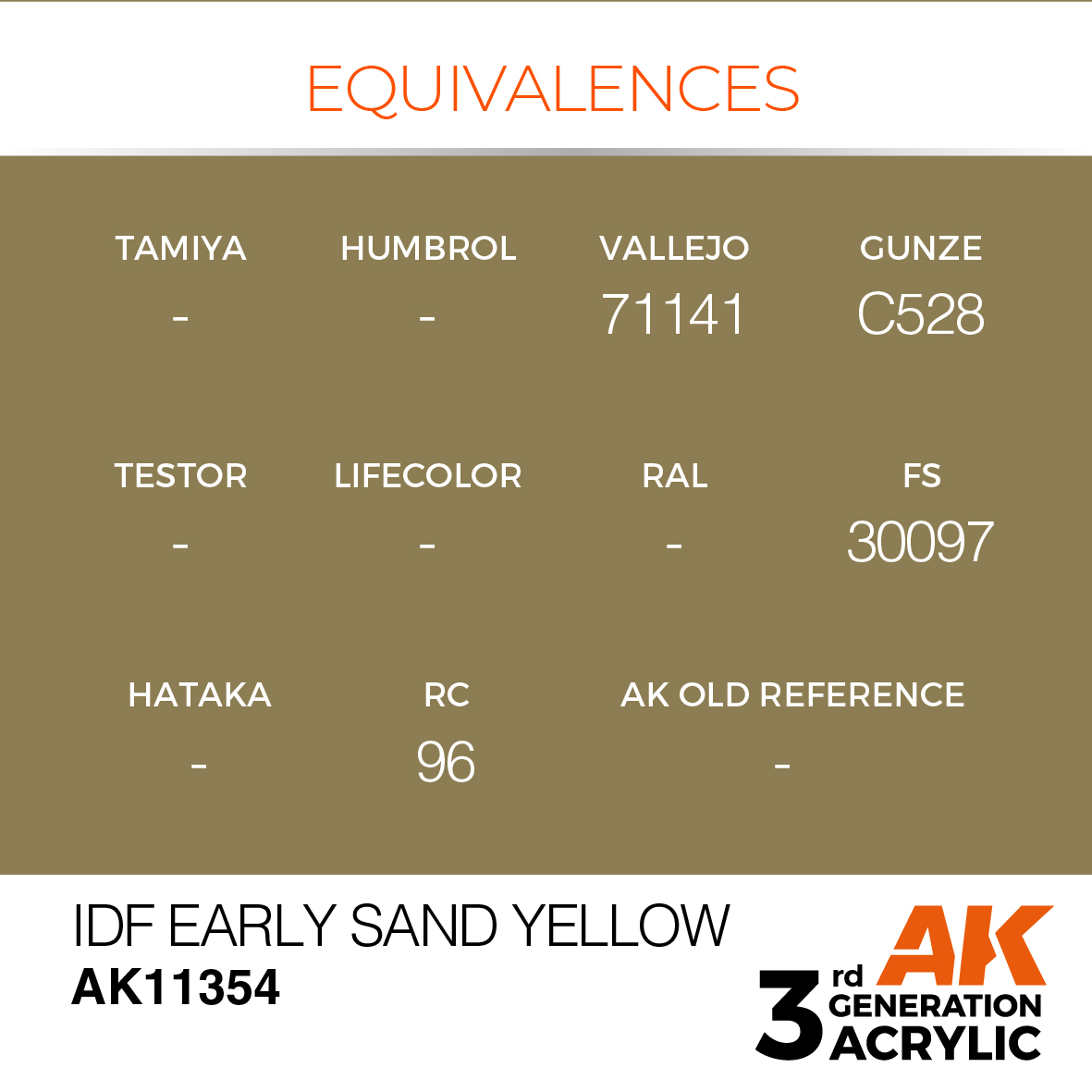 AK 3GEN AFV - IDF Early Sand Yellow - AK11354