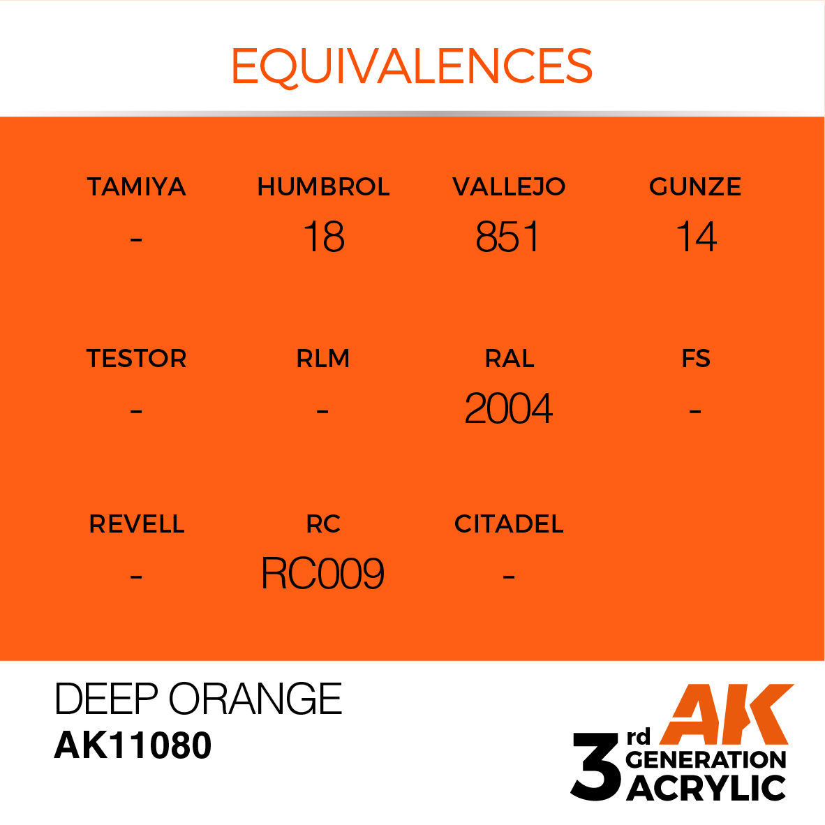 AK 3GEN Intense - Deep Orange - AK11080