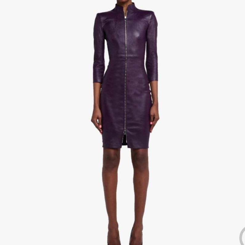 Jitrois - Dress suede leather strech with zip